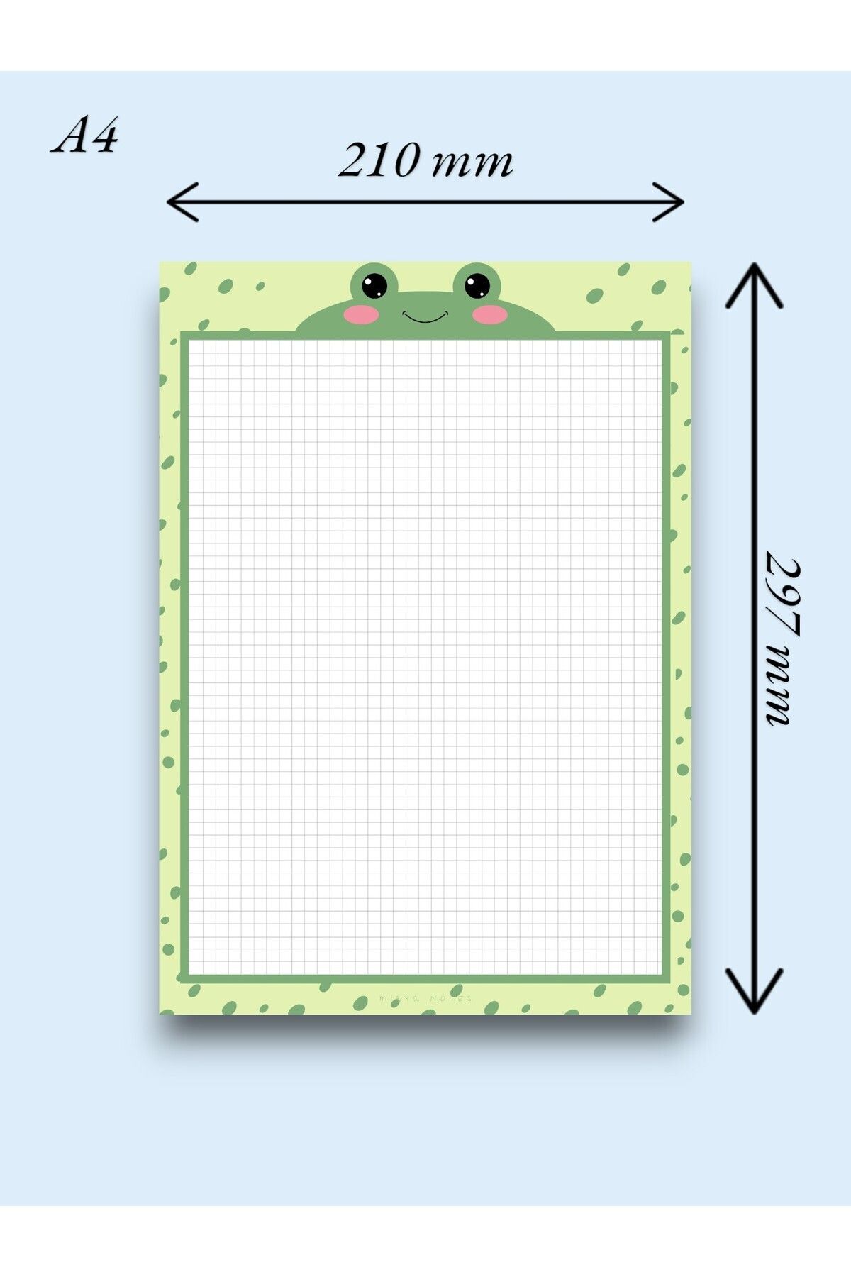 Mirya Notes-Frog PAtterned A4-A5 Notepad Set - Notepad (quAred) 3