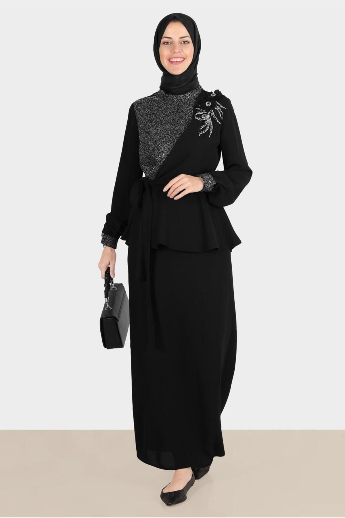 کت و شلوار دامن دو نفره گلدار 30282 Alvina