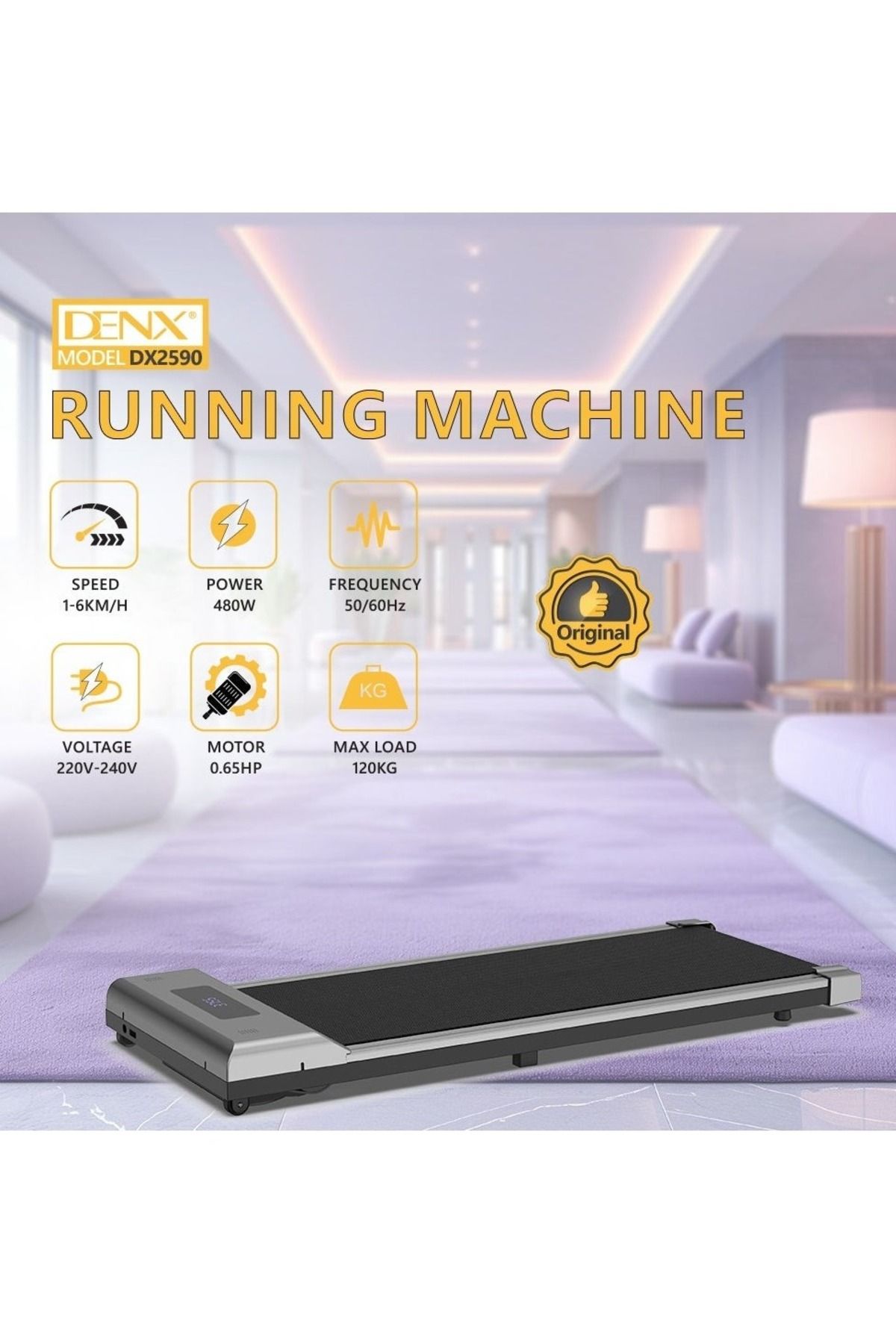 Denx-Foldable treadmill for home use that can be stored under the bed/sofa DX2590 5