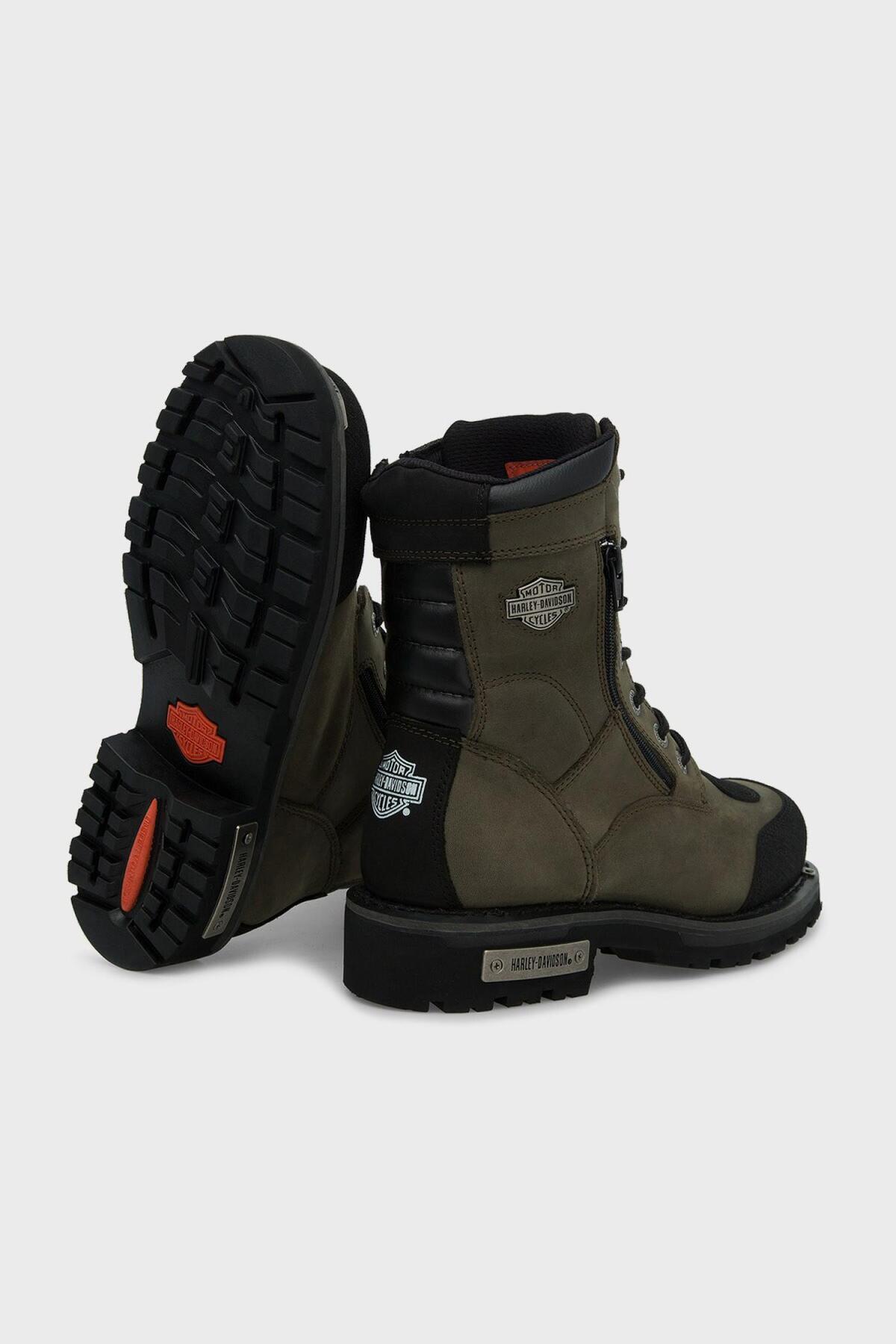 Harley Davidson  025m100552 Riddick Deri Erkek Bot Haki - Görsel 4