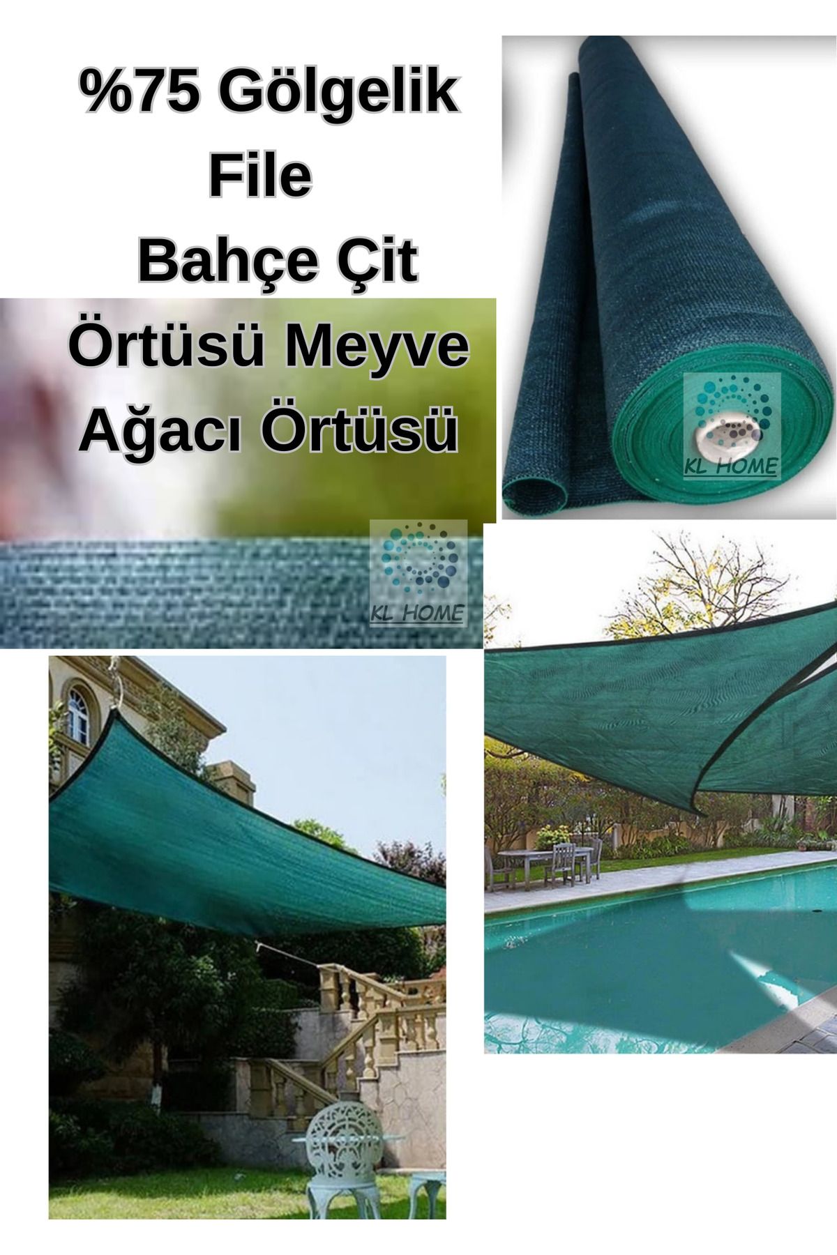 KL HOME 10metrex1mt= 10m2  Fiyatıdır -%75 Gölgelik File 1m X 5m Bahçe Çit Örtüsü Meyve Ağacı Örtüsü