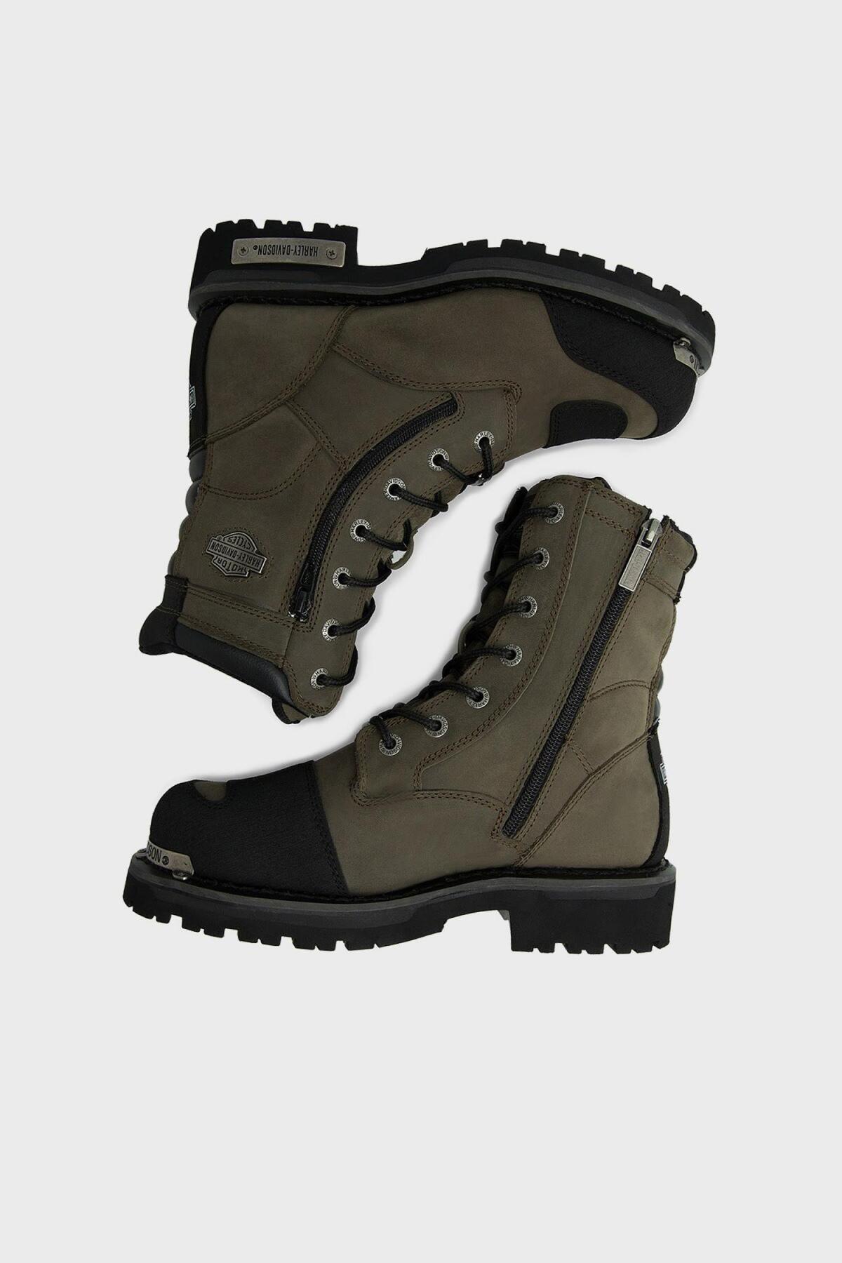 Harley Davidson  025m100552 Riddick Deri Erkek Bot Haki - Görsel 5