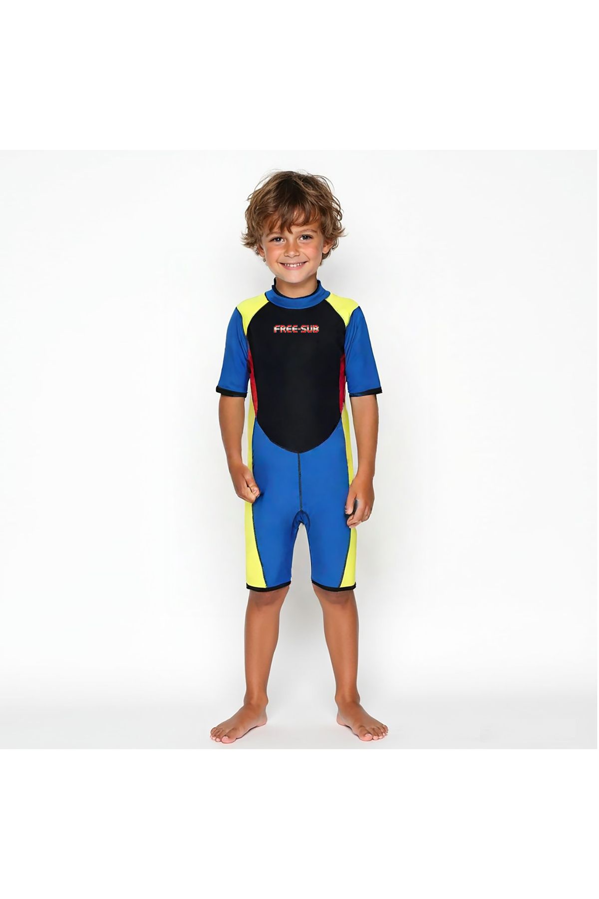 وت سوت لباس غواصی دخترانه و پسرانه بچگانه کودک 3 میلی متری کوتاه SURF SWIMMING TUBE DIVE Free-Sub