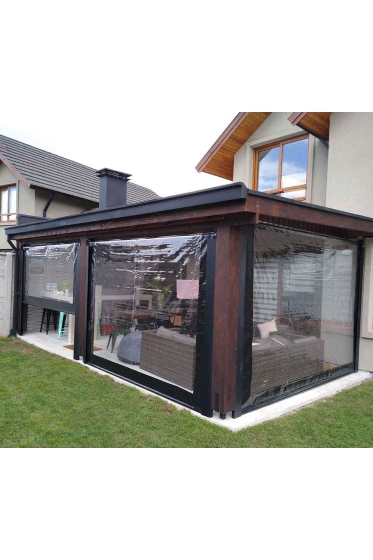 PERBRANDA ÖZEL ÖLÇÜ ŞEFFAF BRANDA KIŞ BAHÇESİ 0.80MM KALINLIK KUŞ GÖZLÜ