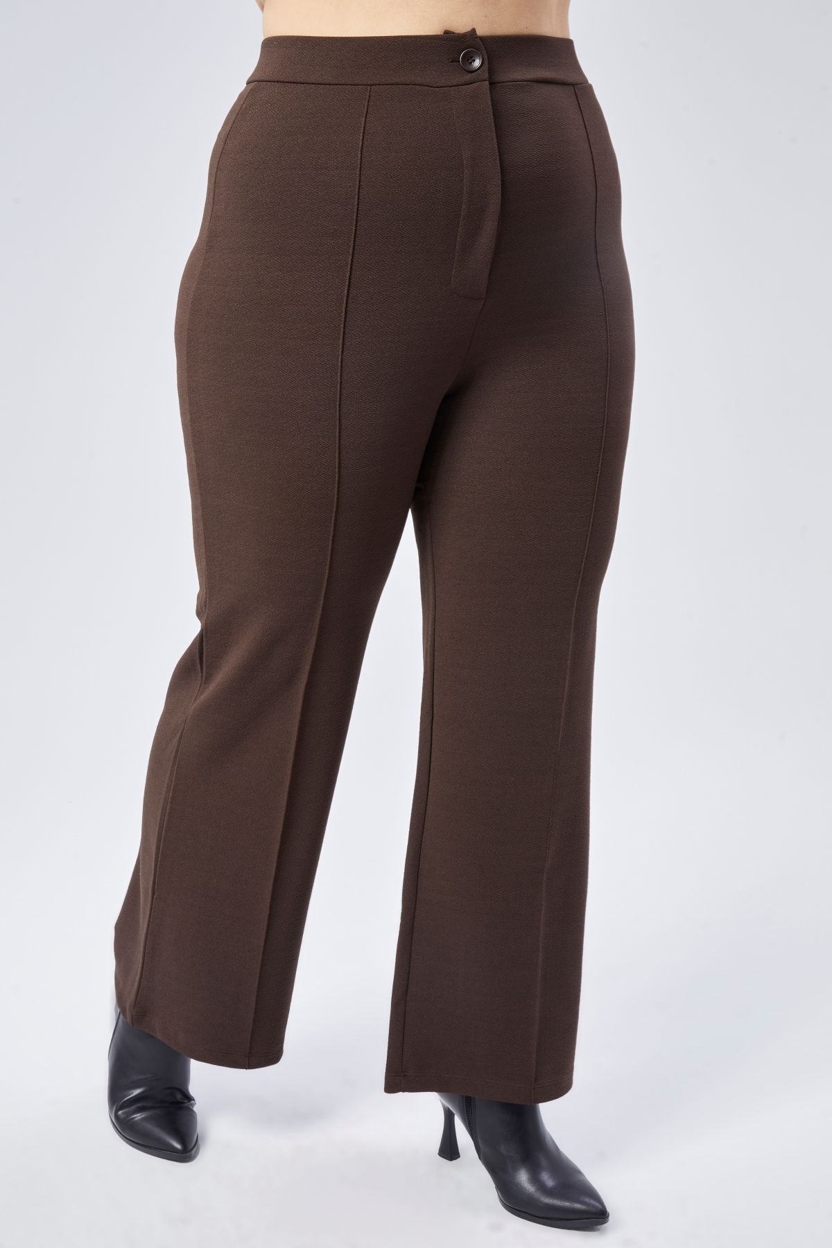 Symirna-High Waist Loose Wide Leg Zipper Plus Size Women's Pants with Grass 4