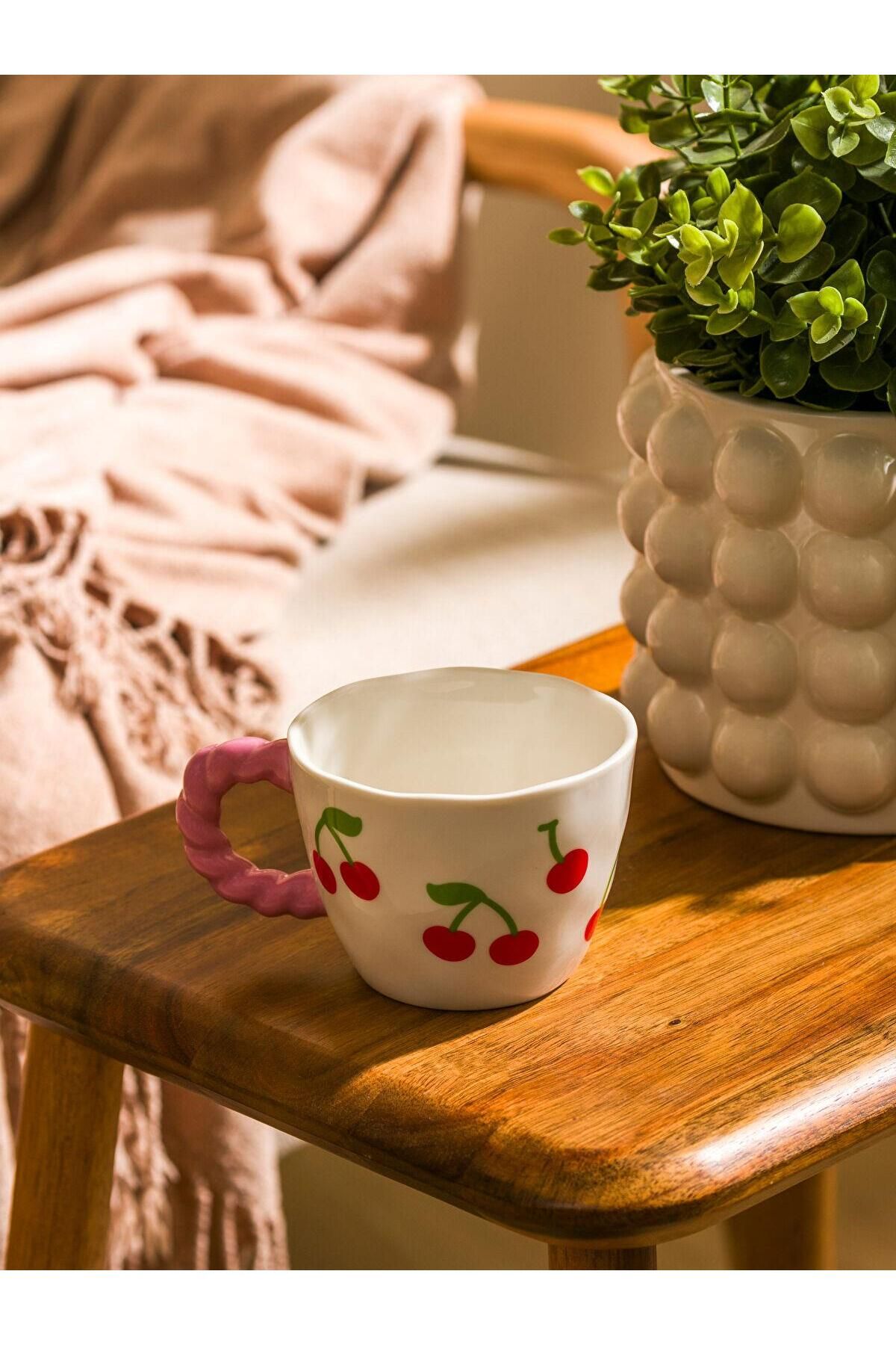 LC Waikiki-Lcw Home Cherry Printed Ceramic Mug 270 ml 2