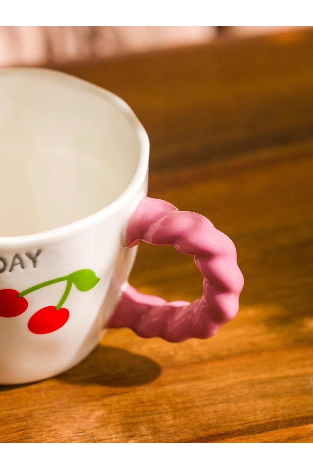 LC Waikiki-Lcw Home Cherry Printed Ceramic Mug 270 ml 3