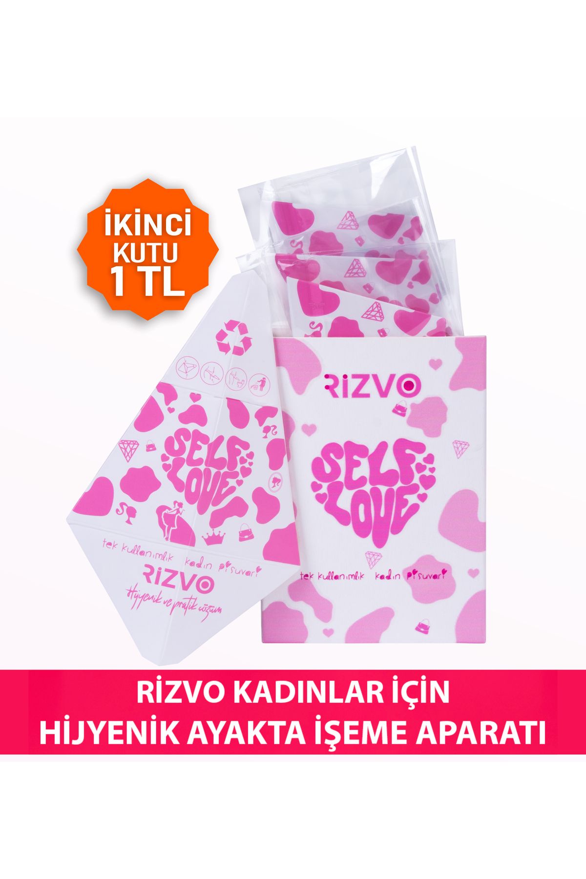 RİZVO Kadınlar Için Hijyenik Ayakta Işeme Aparatı Tek Kullanımlık, Pratik Ve Hijyenik Çözüm 18 Adet