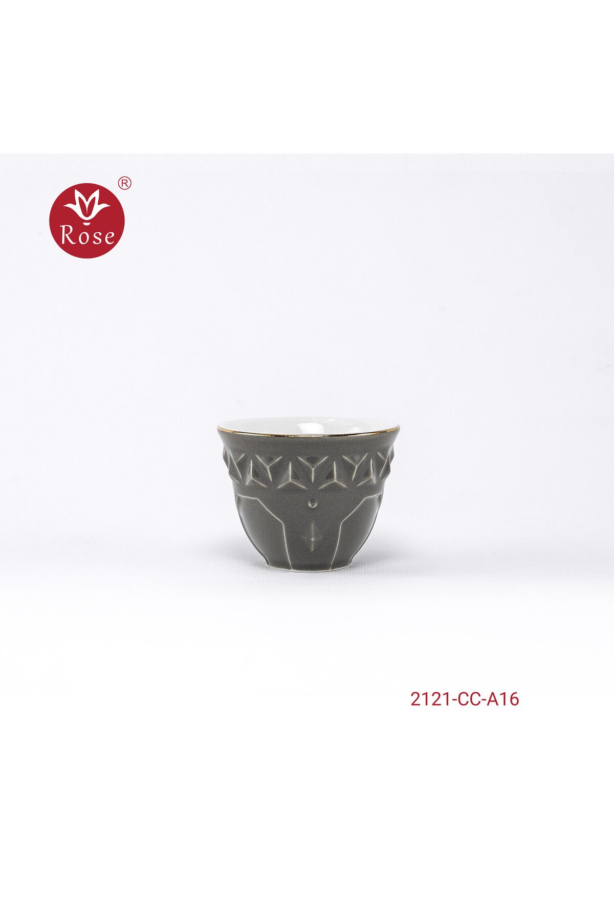 Rose-CR-2121 - 12-Piece Rose Porcelain Arabic Coffee Cup Set 1