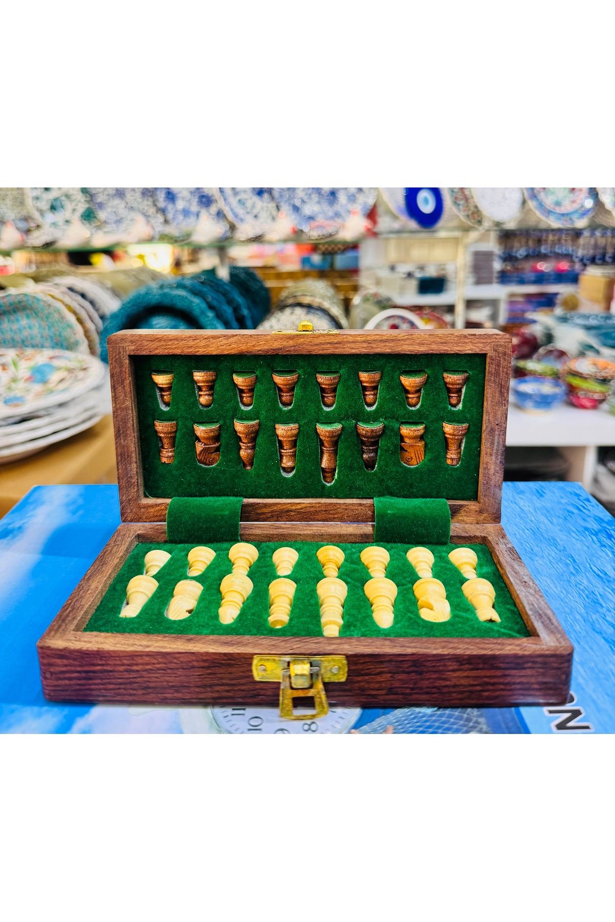 ATÖLYE SAİT-Mini Size Chess Game Memory Portable Set 2
