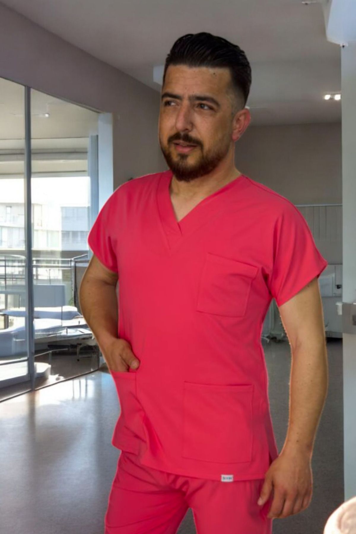 SoonScrubs-Dynamic Solution to Unisex Design: Pomegranate Flower Color Single Top 2