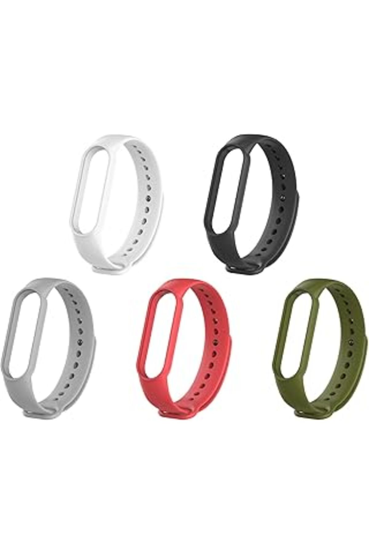 Pazarcan Kyver 5 Adet Silikon Kordon, Mi Band 5 Ve Mi Band 6 Için Uyumlu - Ayarlanabilir Rahat Bileklik 5'Li