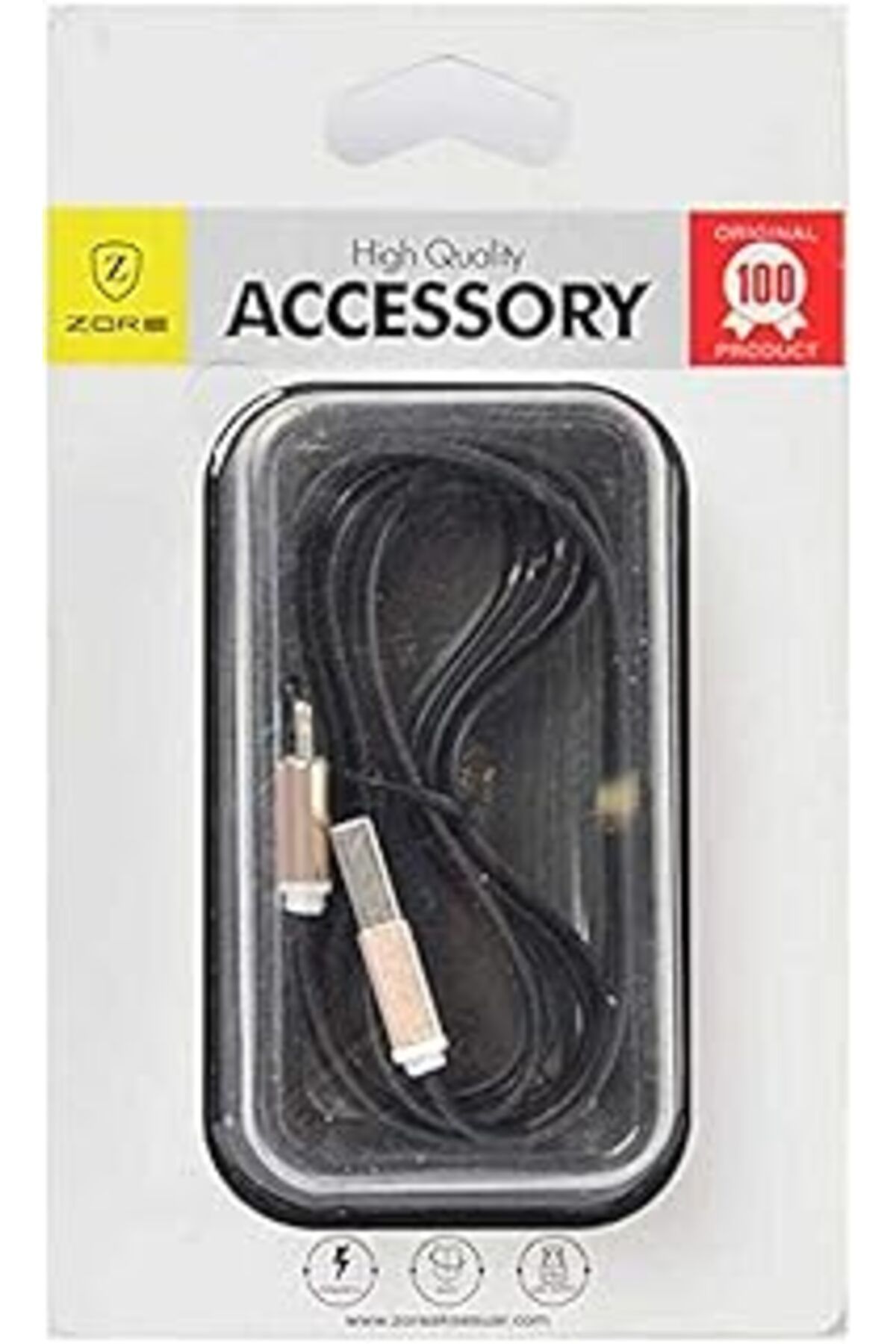 Pazarcan Zore High Speed Lightning Usb Kablo, Siyah