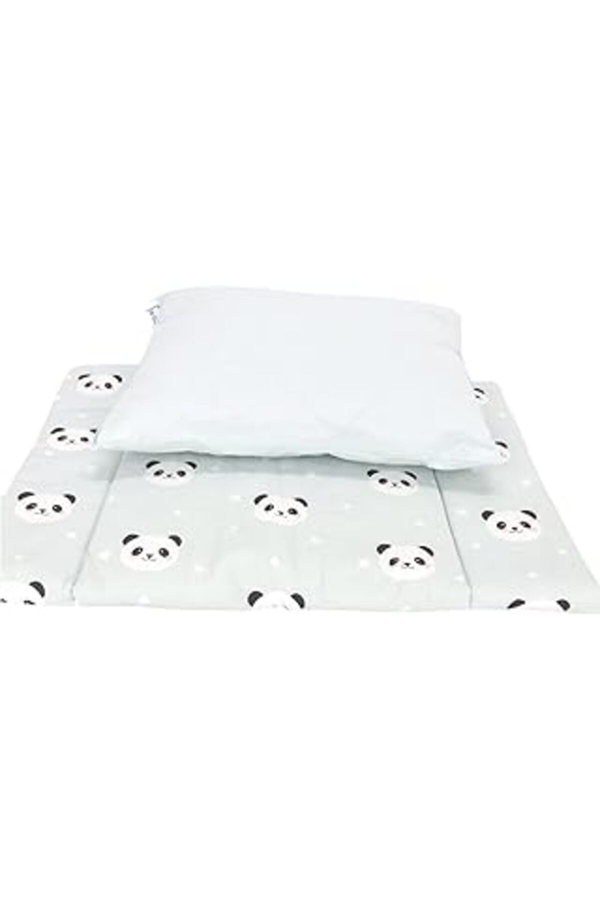 Mu Art Ahşap Bebek El Yapımı Panda Desenli Alt-aç Minderi Ve Yastığı