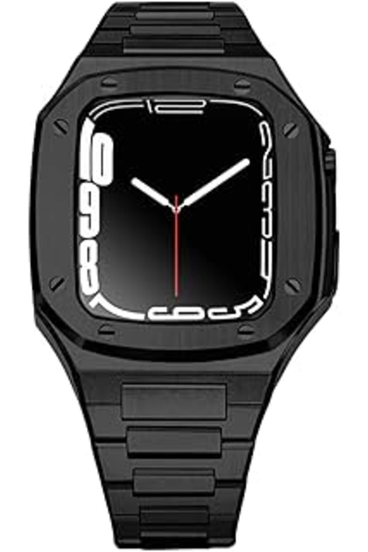 Pazarcan Czke Metal Lüks Kayış+Apple Watch Kordon Mod Kiti Için Kılıf 41 Mm 44 Mm 45 Mm Modifikasyon Kiti Ka