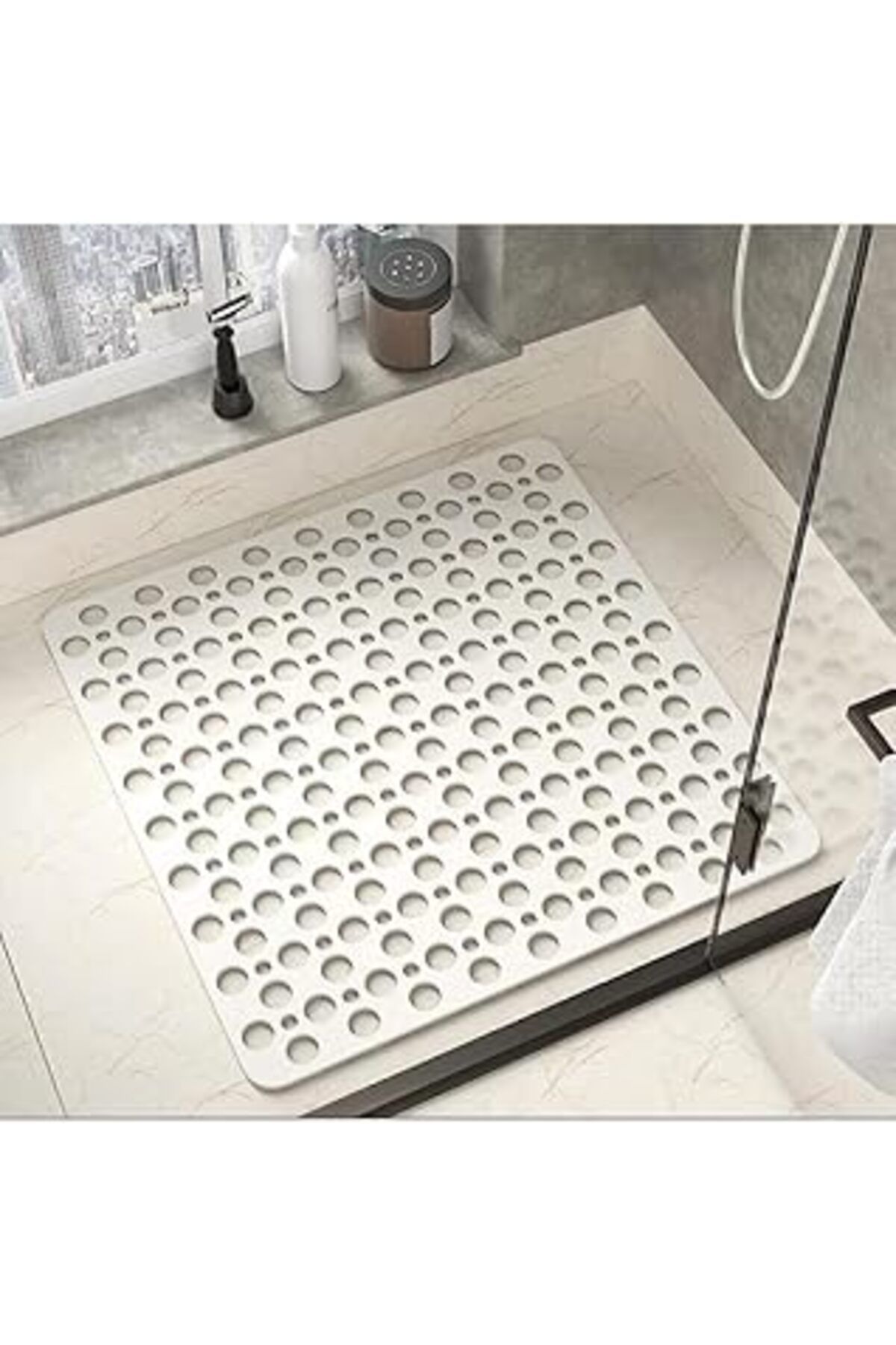 robotrend Seahome Kaydırmaz Duşakabin Banyo Ve Duş Paspası Kare Bubble Vantuzlu Yapışır 54 X 54 Cm Beyaz Renk