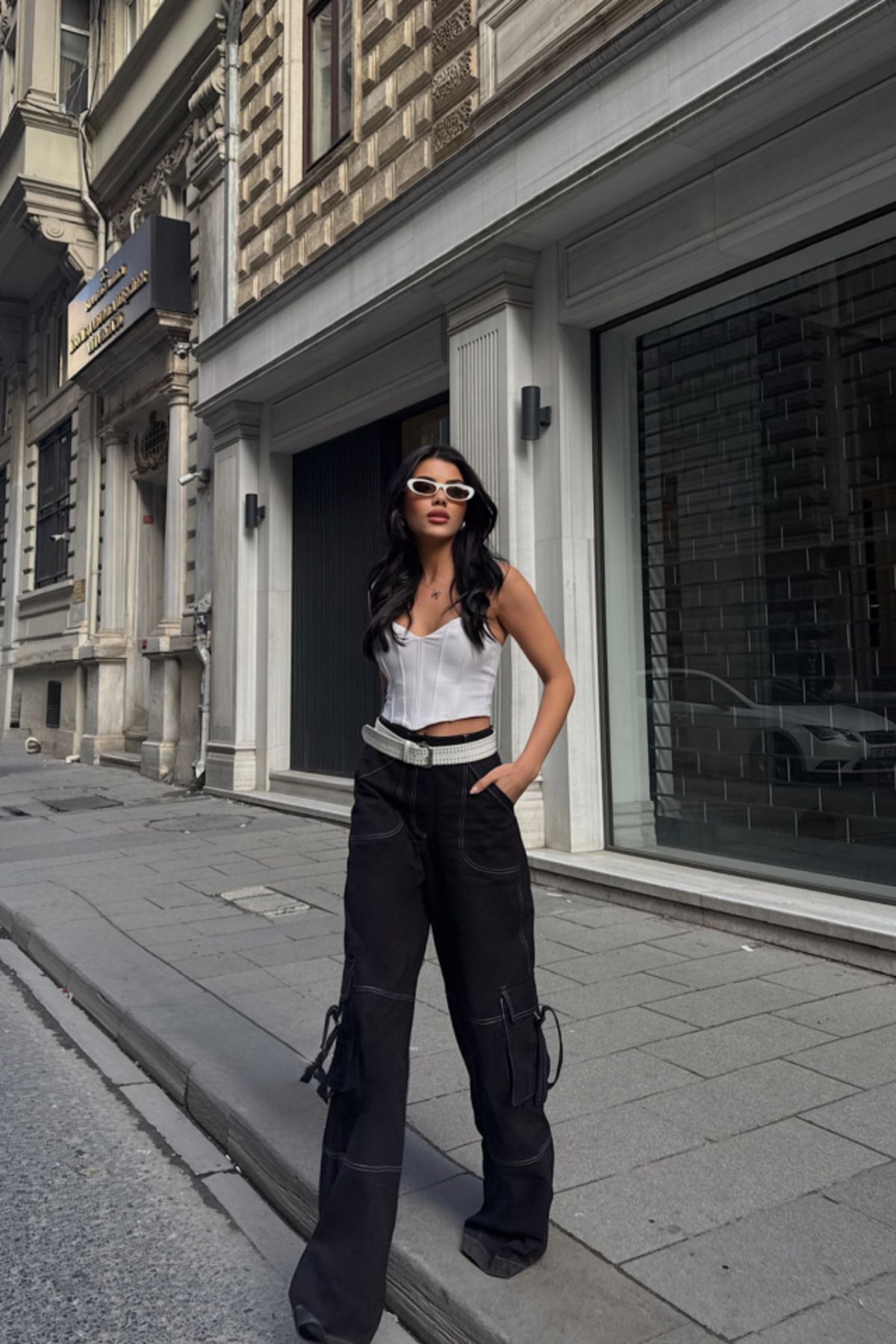 velmorafashion GABARDİNKARGO PANTOLON - Siyah