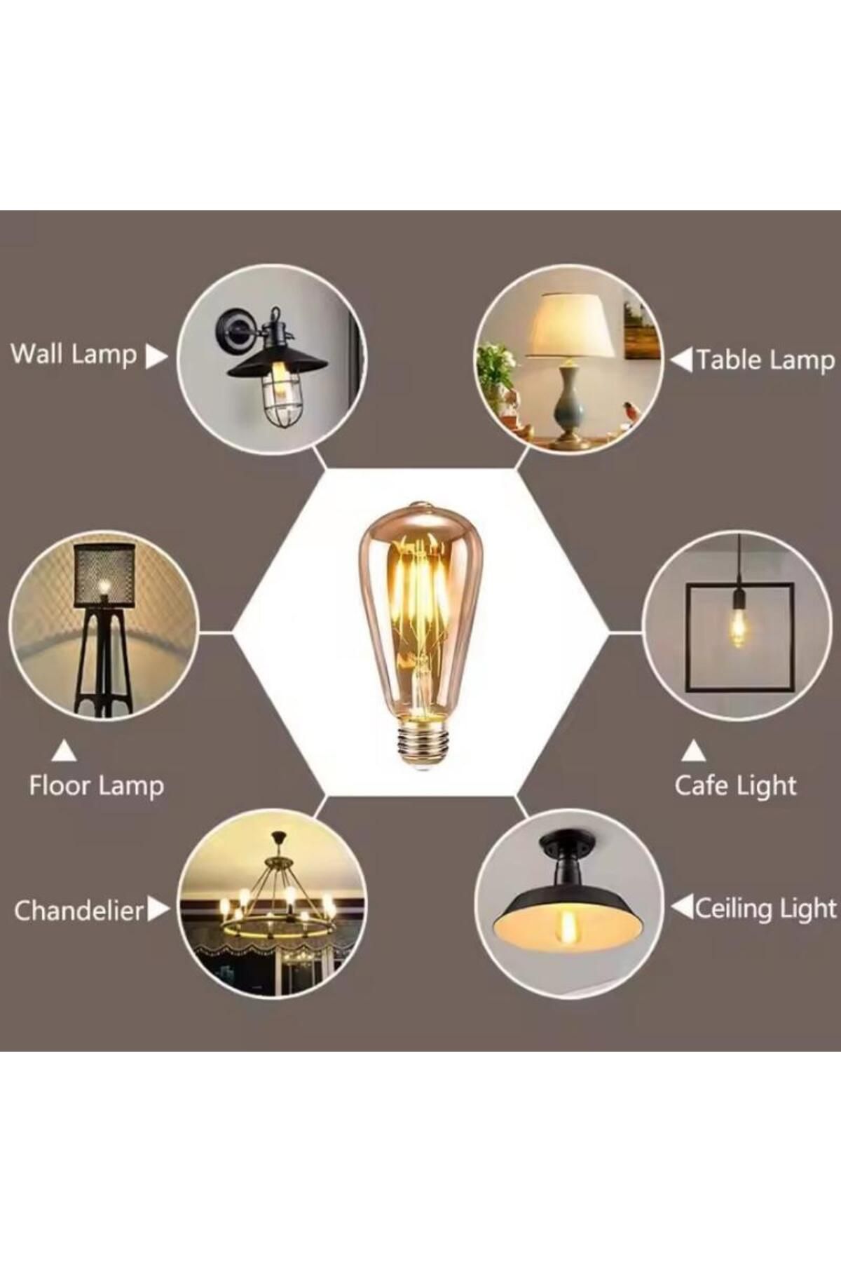 Generic-4-Piece LED Retro Energy Saving Filament Light Bulb White 45X35X45centimeter 6