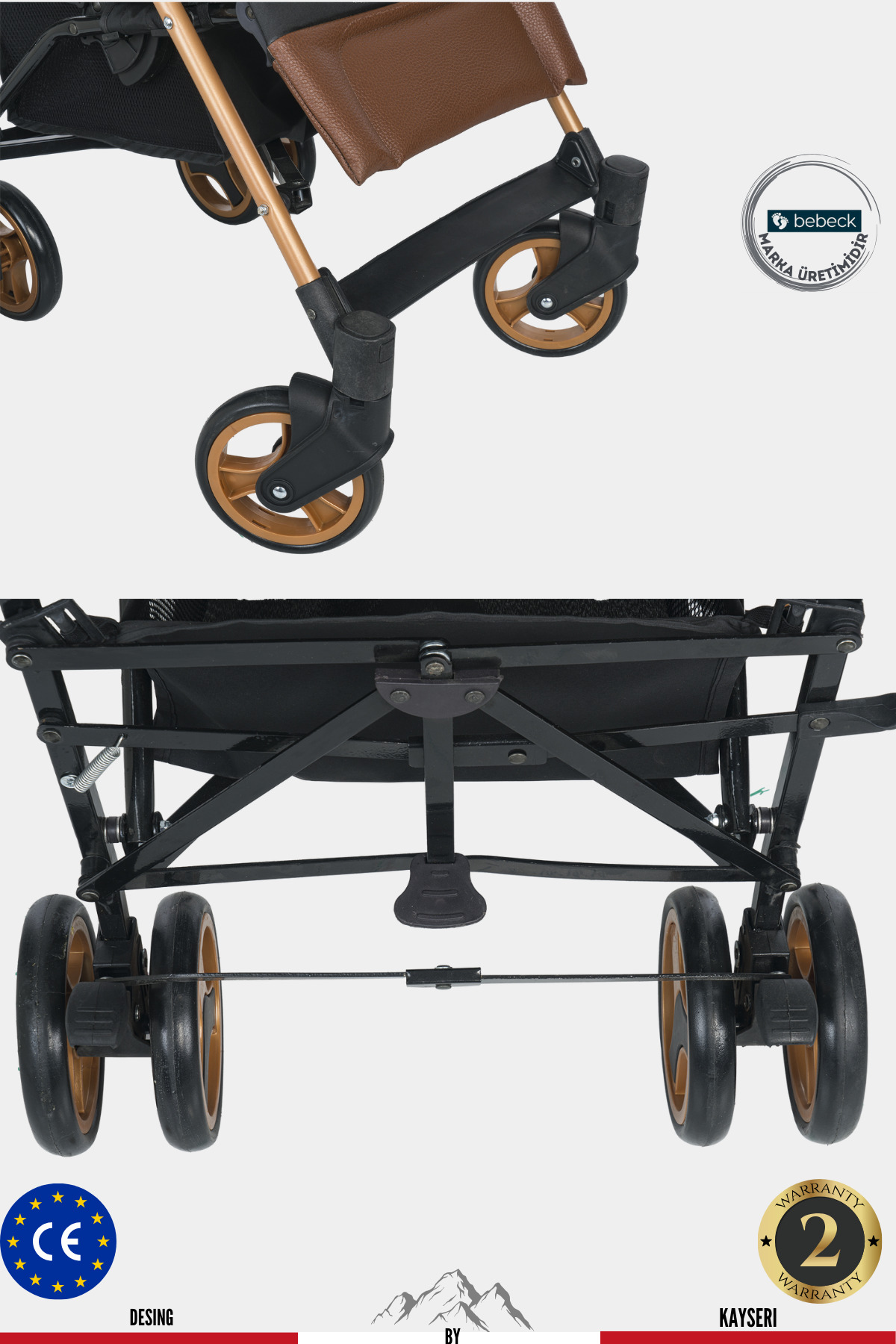Bebeck Accord Baston Bebek Arabası Kahve fotoğrafı 5 (önizleme)