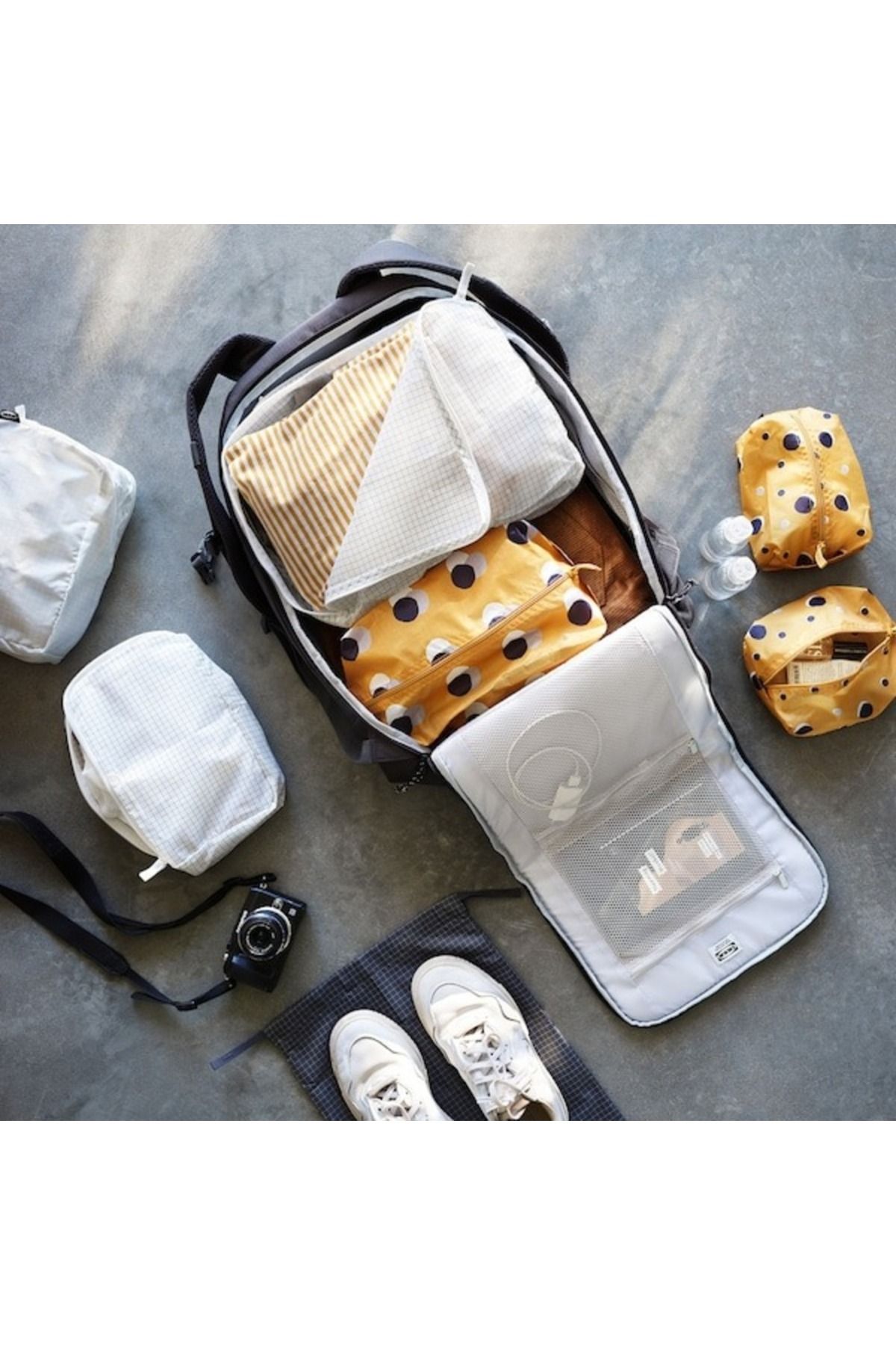 IKEA-RENSARE Clothes Bag Set (3 Pc., Check Pattern/Grey-Black) – Compact & Protective Storage Solution 4