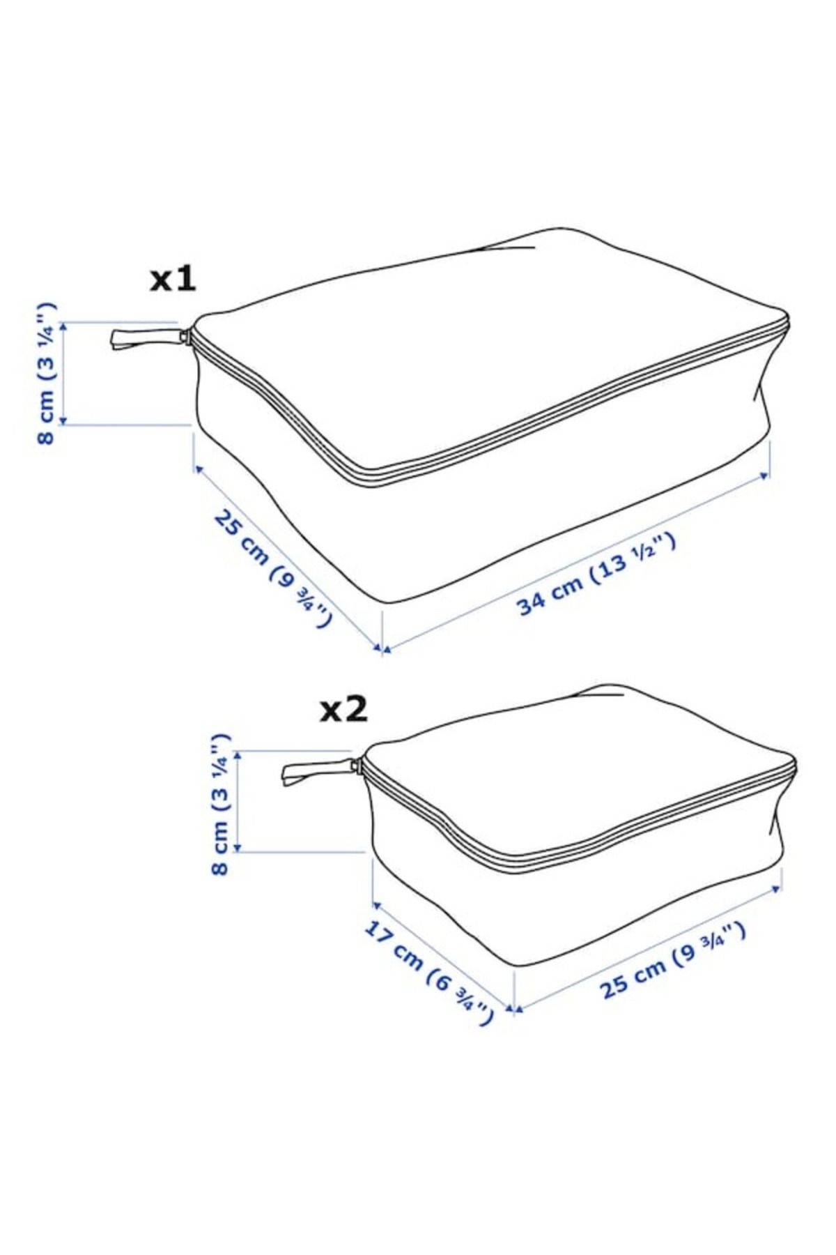 IKEA-RENSARE Clothes Bag Set (3 Pc., Check Pattern/Grey-Black) – Compact & Protective Storage Solution 5