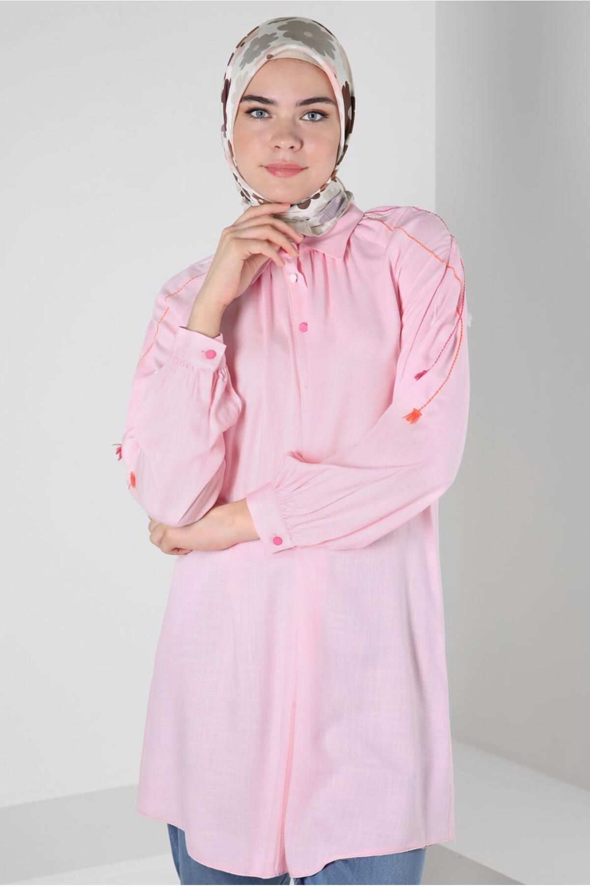 تونیک دکمه دار منگوله 43913 Alvina