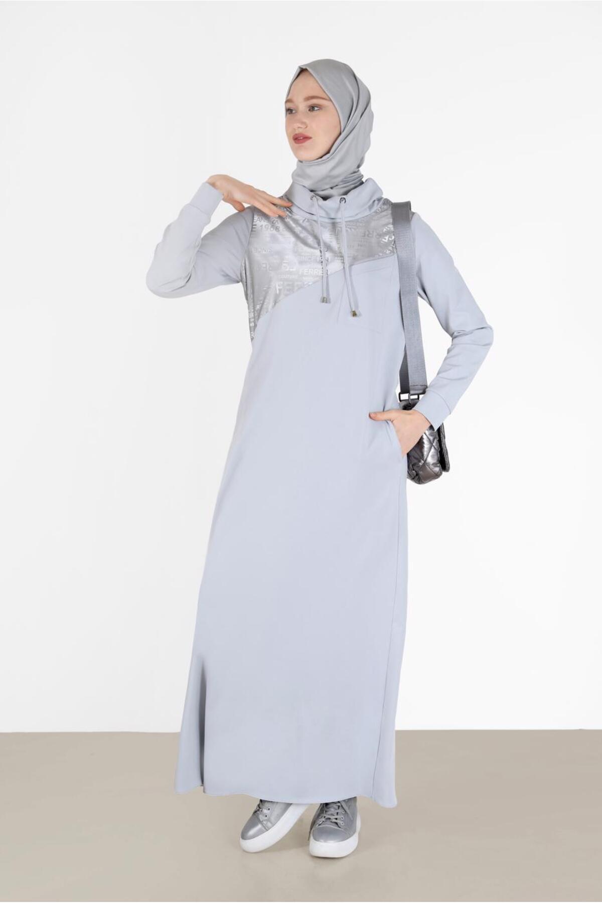 Alvina-Rochie cu guler Degaje imprimat Yazi - 42266 2