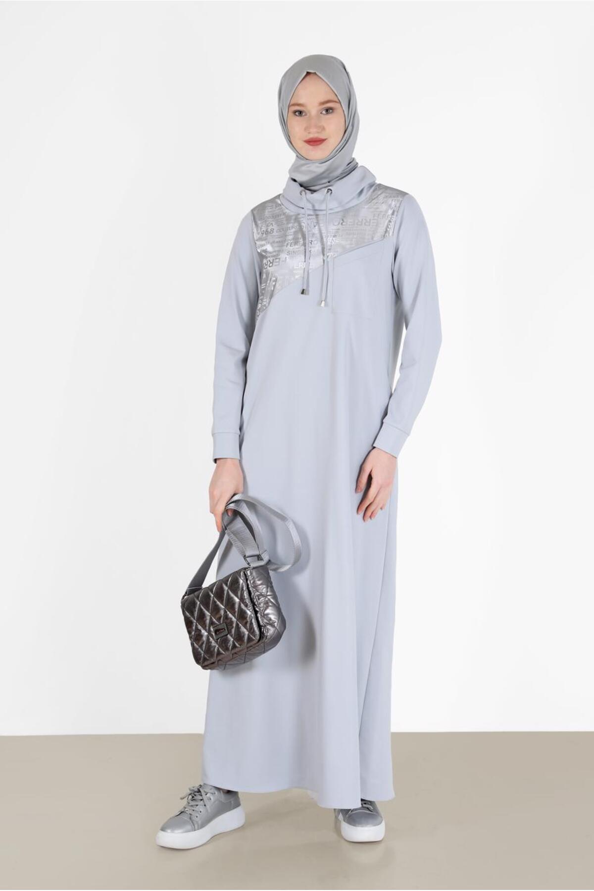 Alvina-Rochie cu guler Degaje imprimat Yazi - 42266 1
