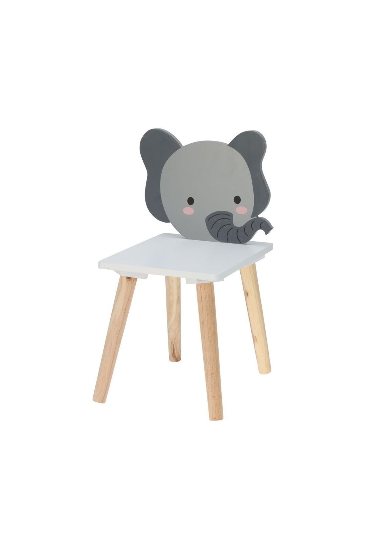 H&S collection Scăunel Pentru Copii, Din Lemn, Model Cu Elefant, 49,5x23,5x29 Cm - One Size