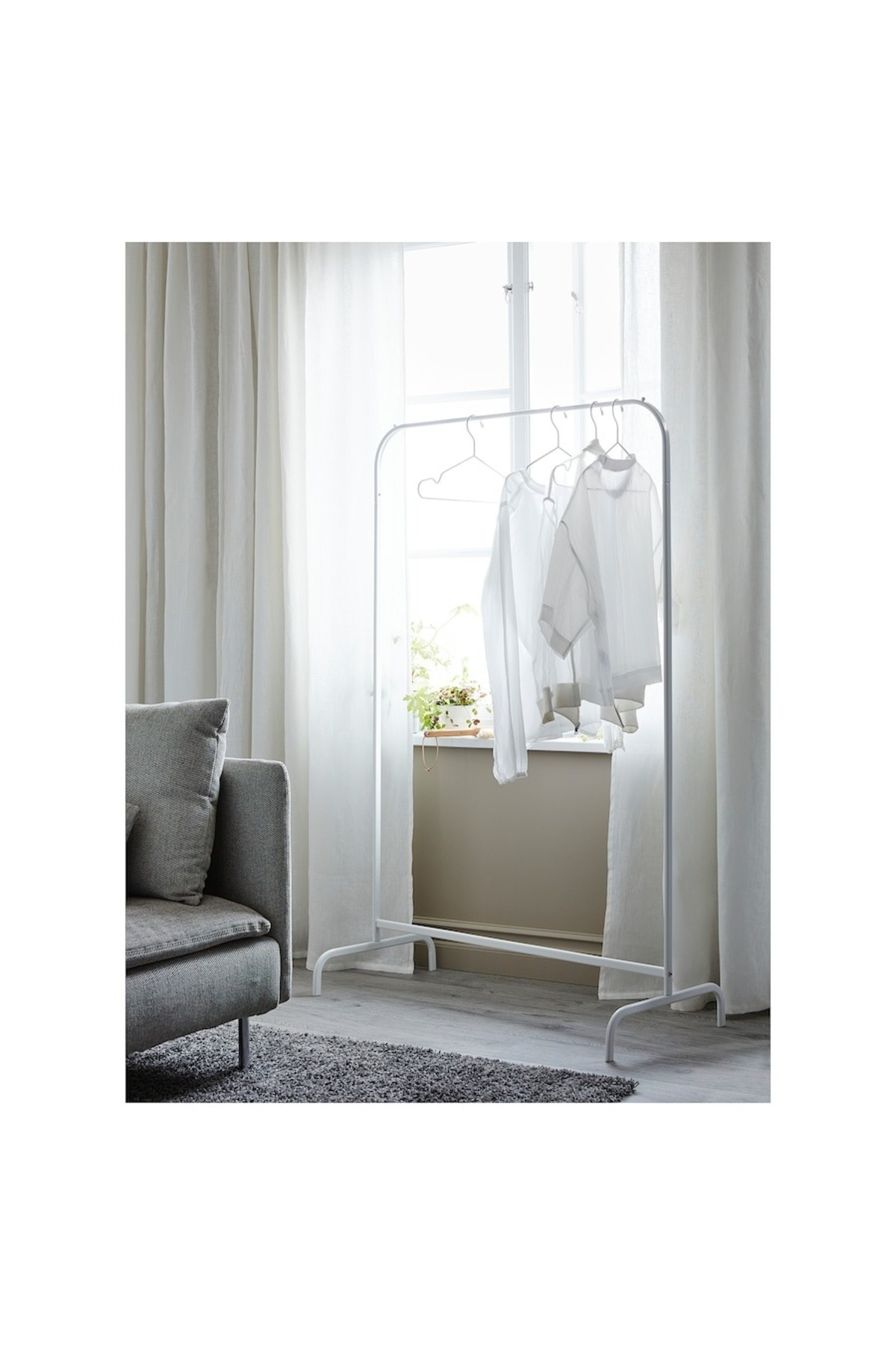 IKEA-MULIG Clothes Rack (White, 99x46 cm) 4
