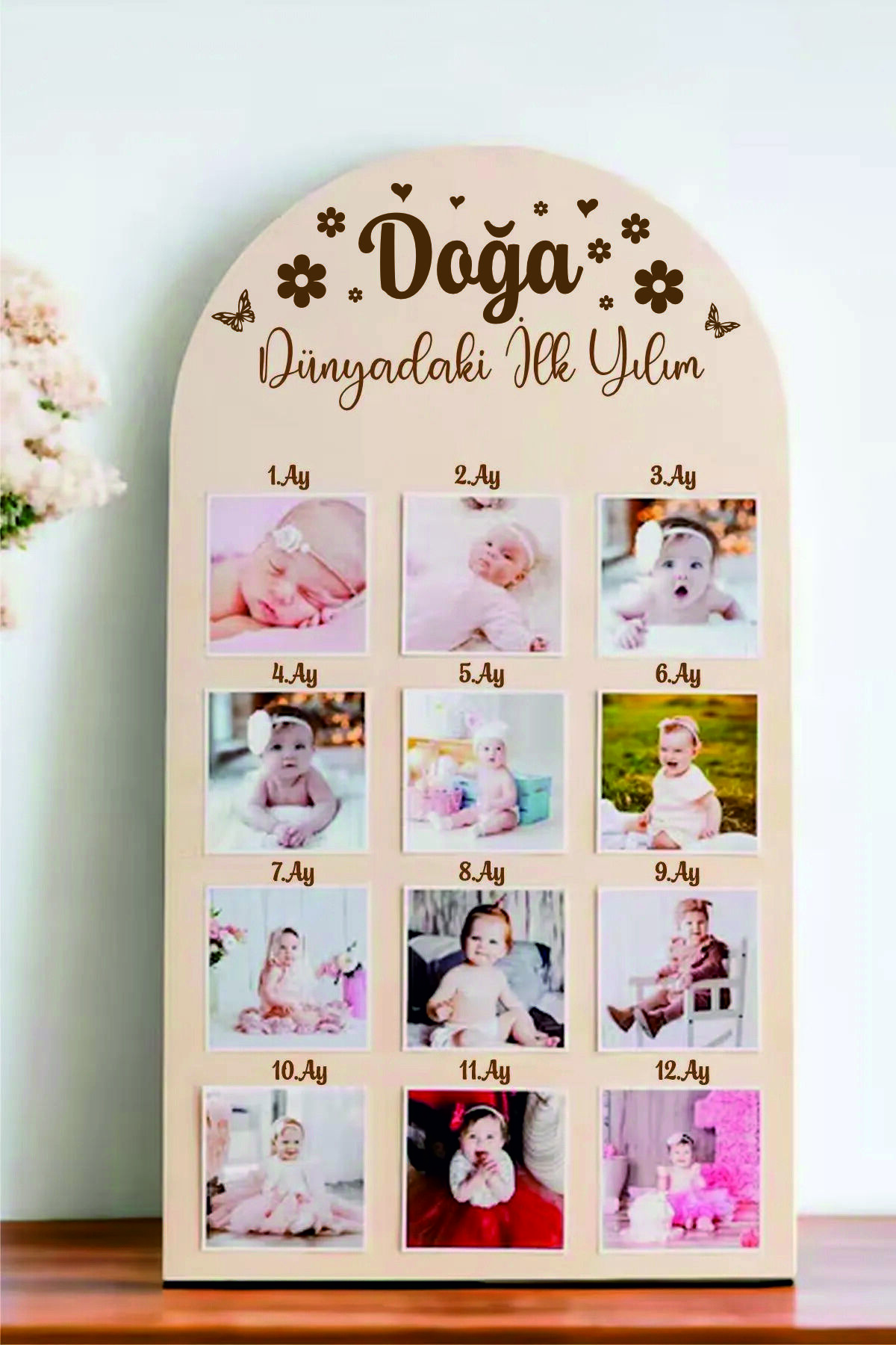 Genel Markalar Dünyada İLk Yılım 12 Ay Bebek Anı Fotoğraf TABLOSU - DOĞUM GÜNÜ panosu fotoğrafı 3 (önizleme)