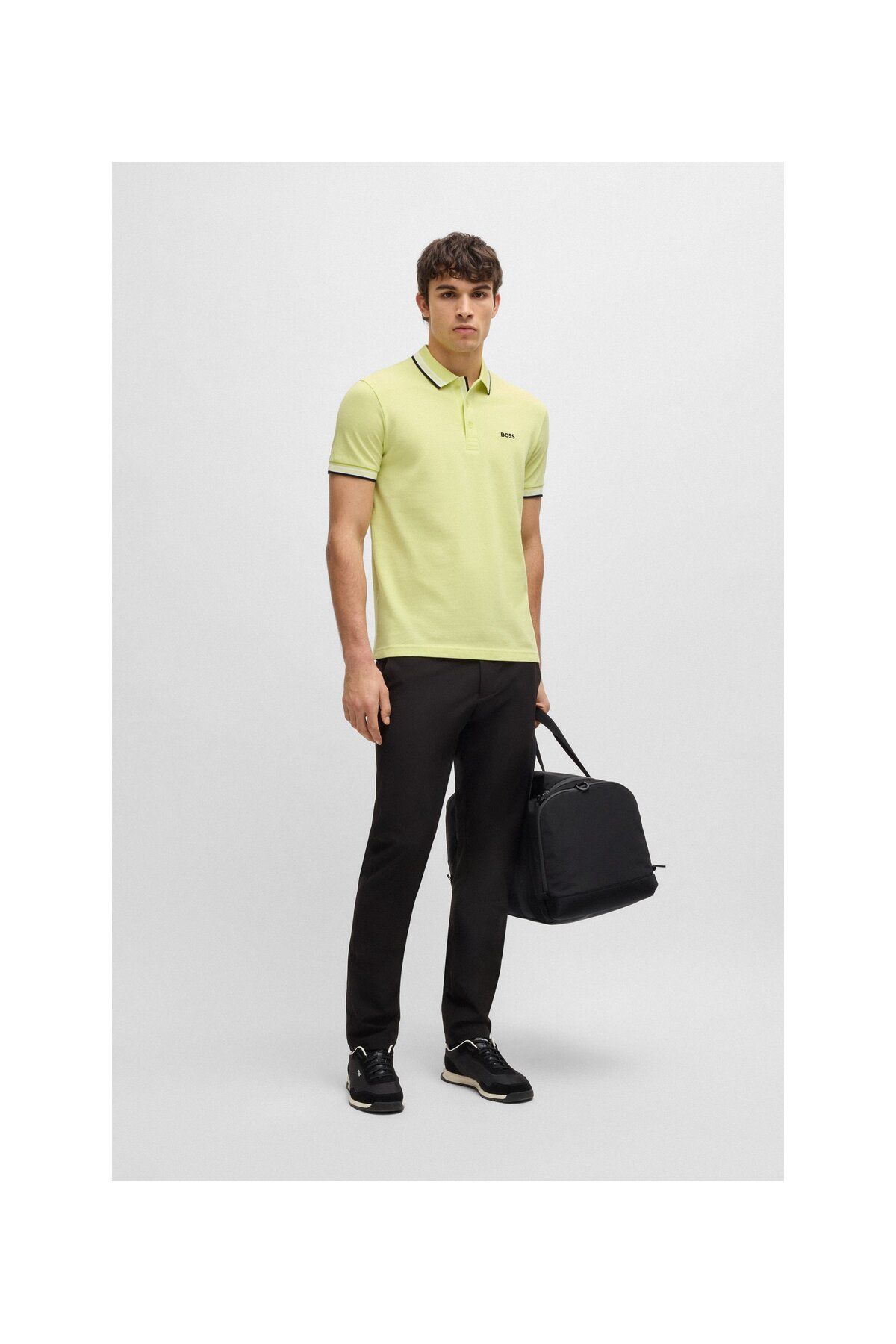 تی شرت یقه پولو مردانه آرم پایین پنبه PIKE POLO T SHIRT BOSS