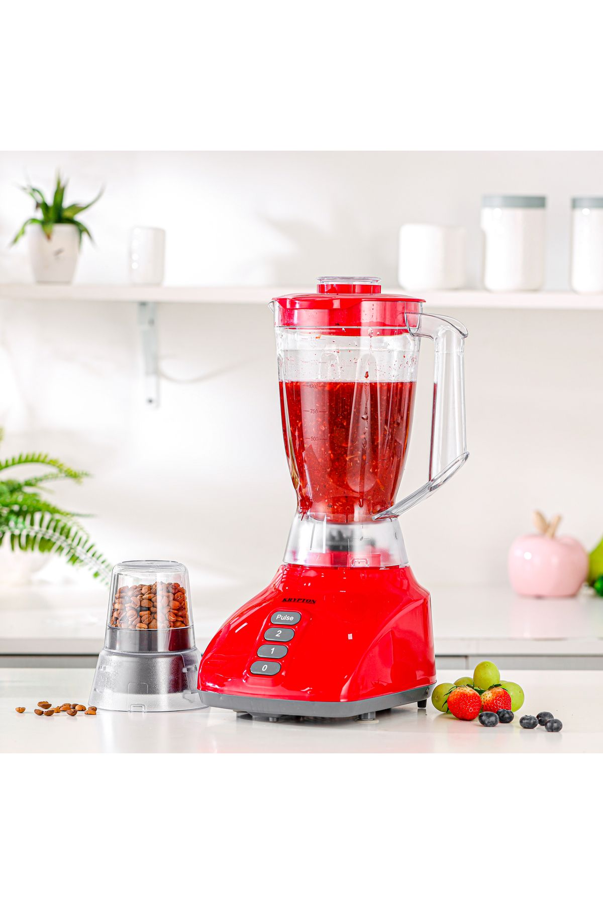 KRYPTON-2-in-1 Blender 650W, 2 Speed & Pulse, Unbreakable Jars, Grinder for Smoothies, Nuts & Beans 2