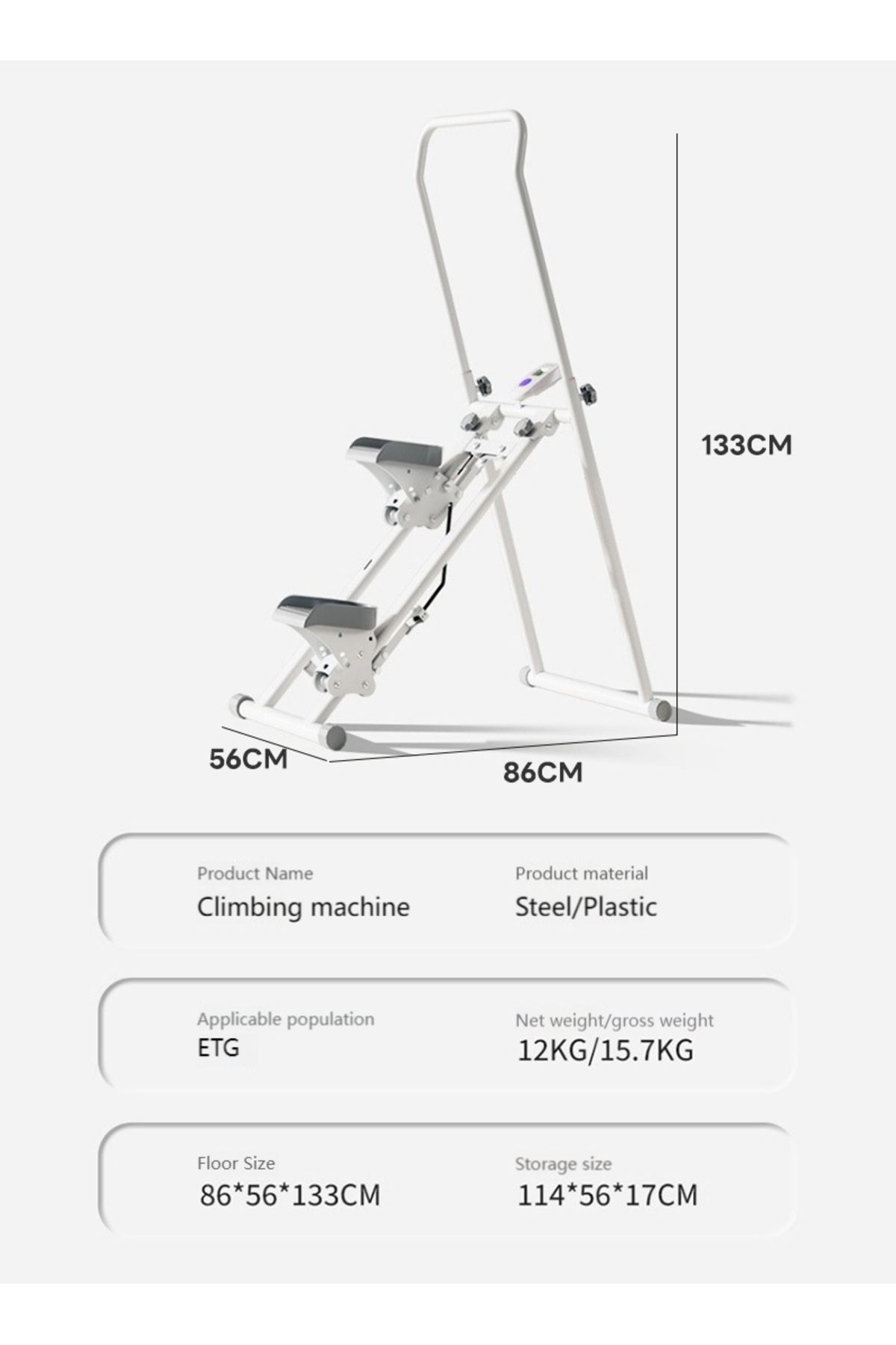 ETG-Indoor Multi-Function Stepper Stair Climbing Machine, Fitness Exercise Climbing Machine, Foldable 7