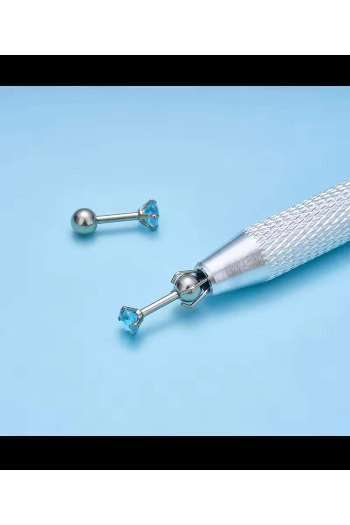 Arescollection çelik , piercing top tutucu,piercing topu kolay takma çıkarma aparatı. görsel 2
