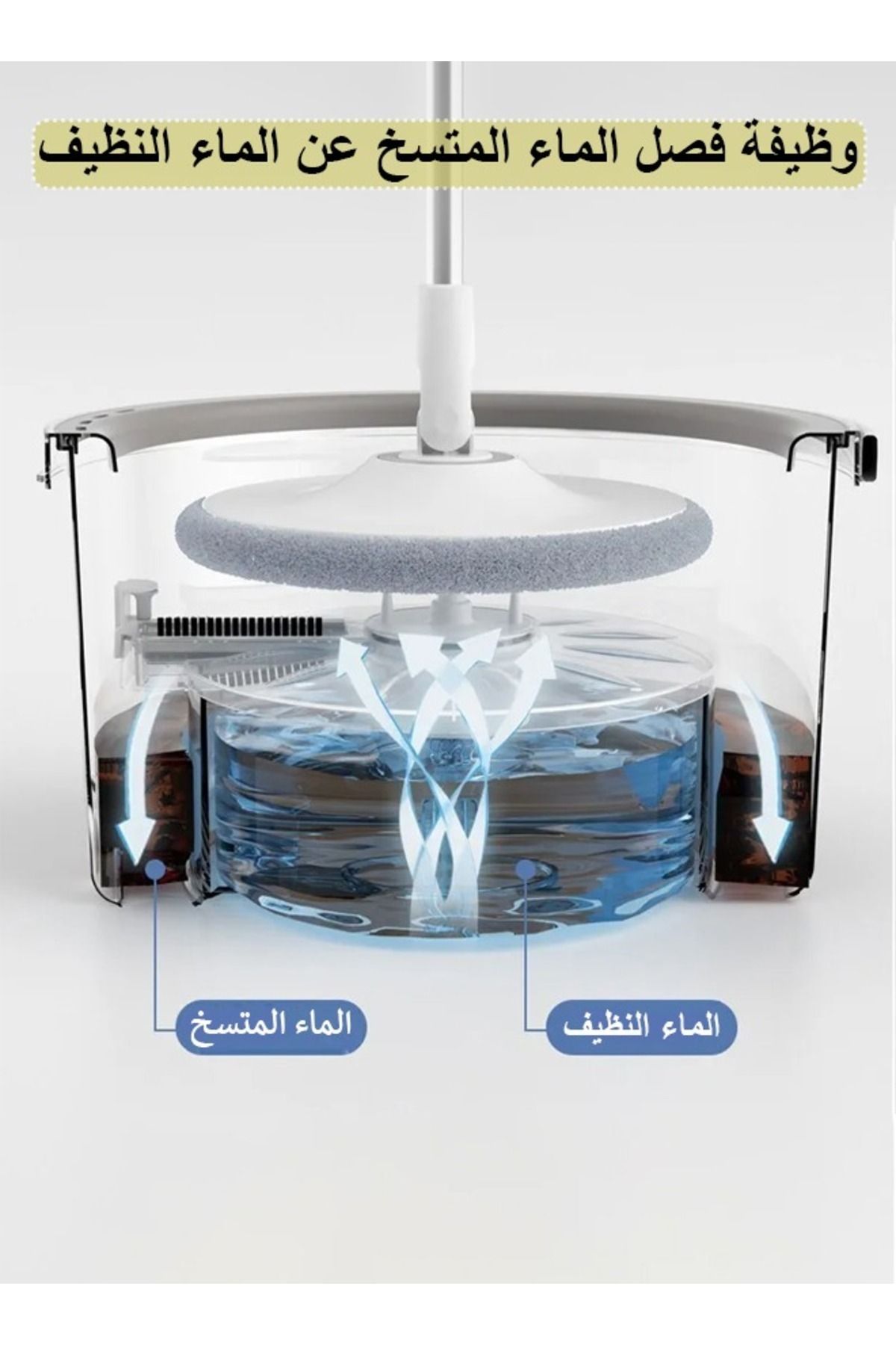 Cady One-360 Degree Spin Mop And Bucket, Self Separating Flat Mop Set With 4 Microfiber Pads 3