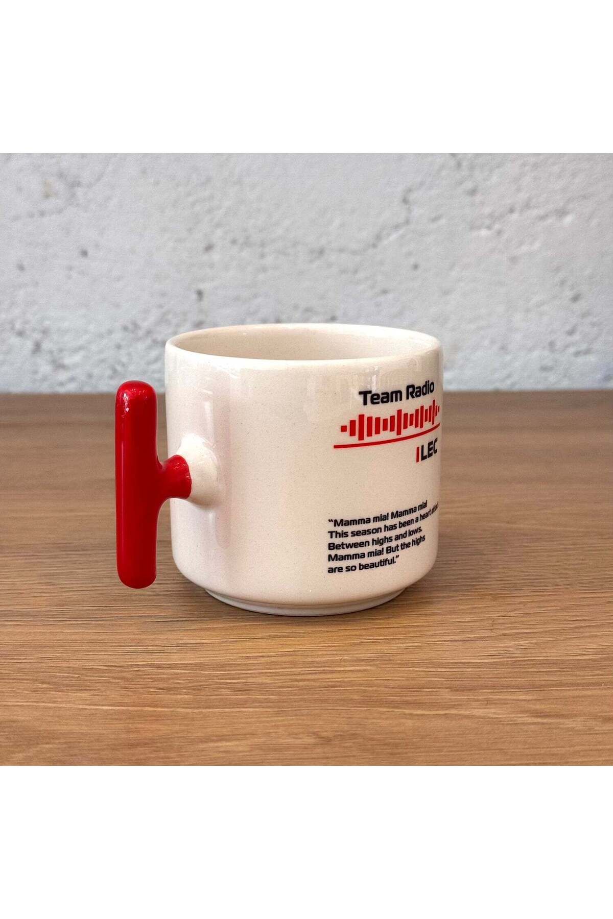 The Lucid Lab-Ferrari Team Radio / Charles Leclerc Red t Cup with Handle 2