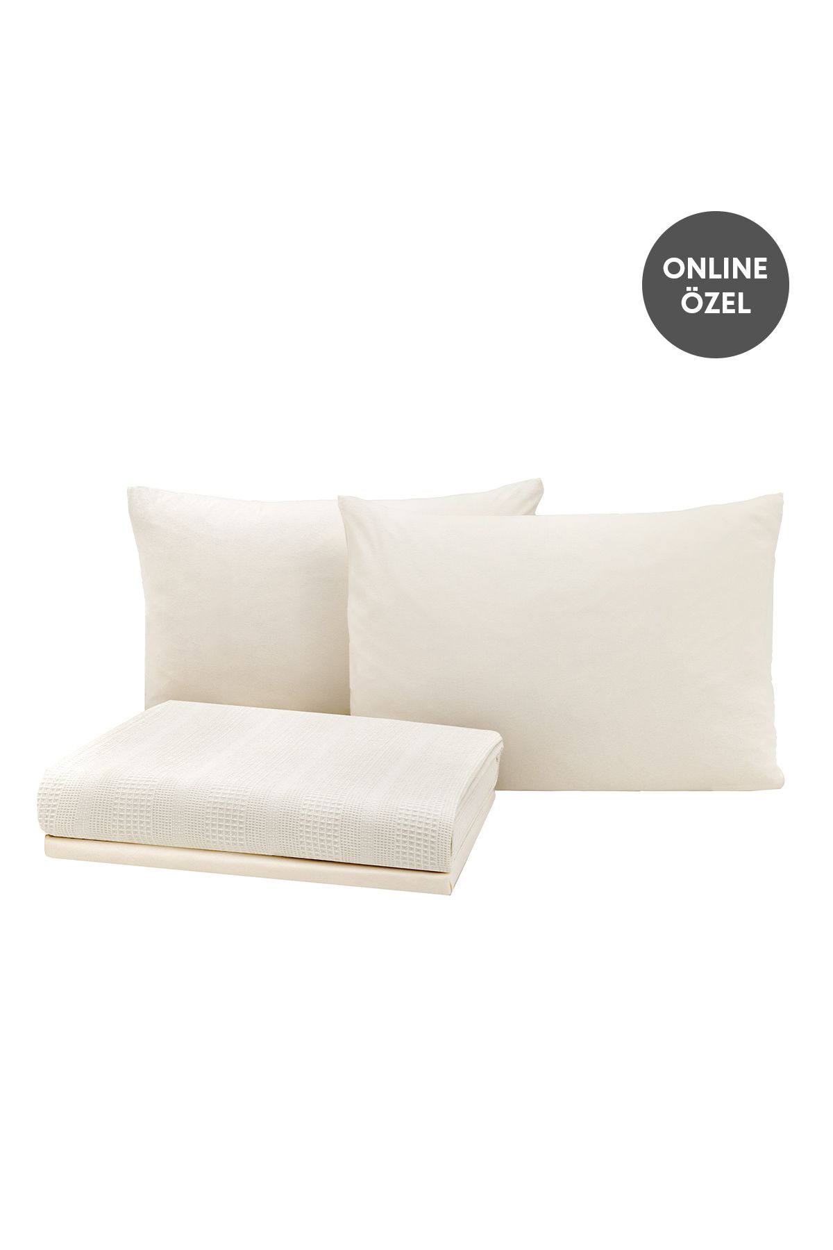 Yataş-Liona Double 100% Cotton Pique Set - Ecru 3