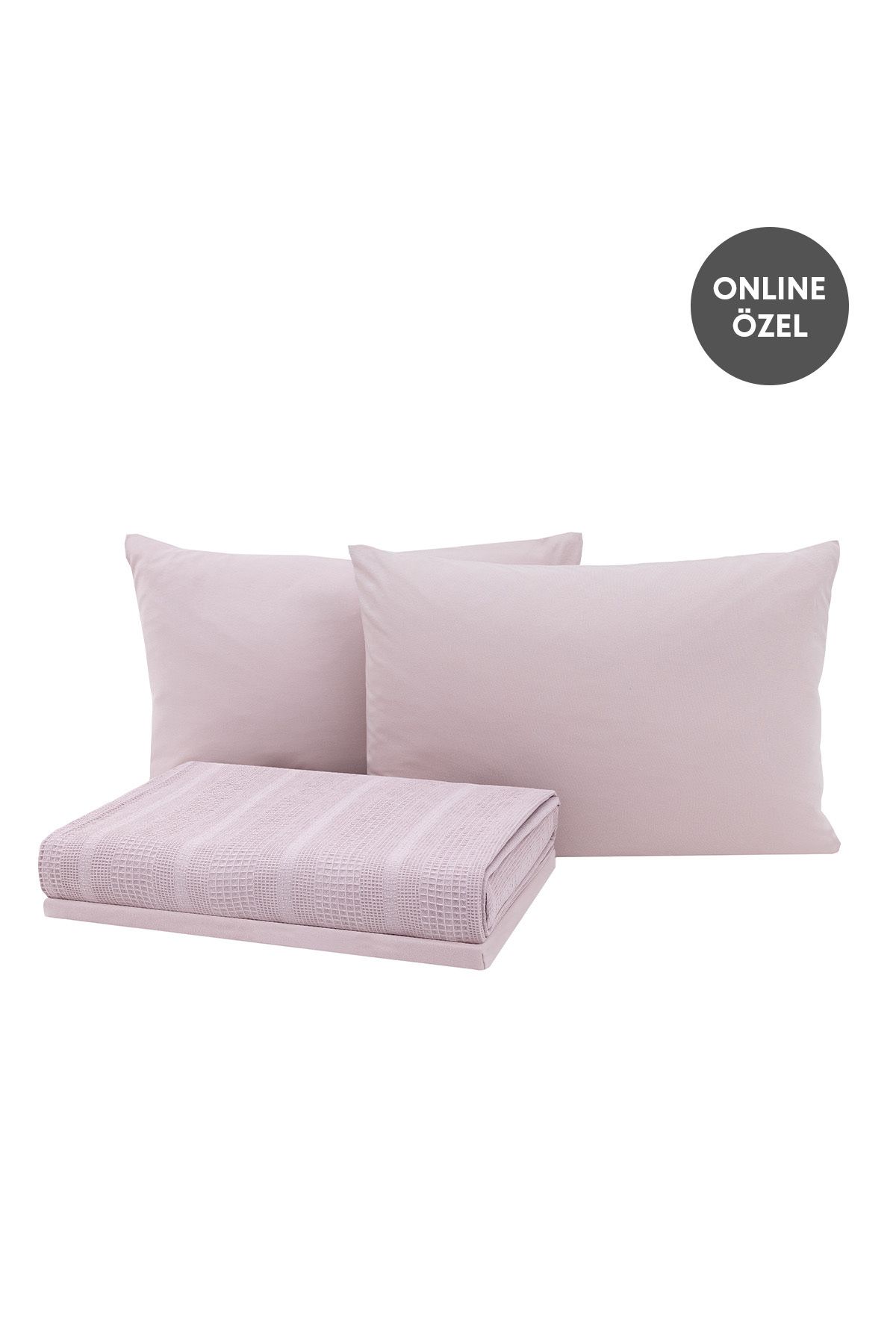 Yataş-Lilac Colored Double 100% Cotton Pique Set 3