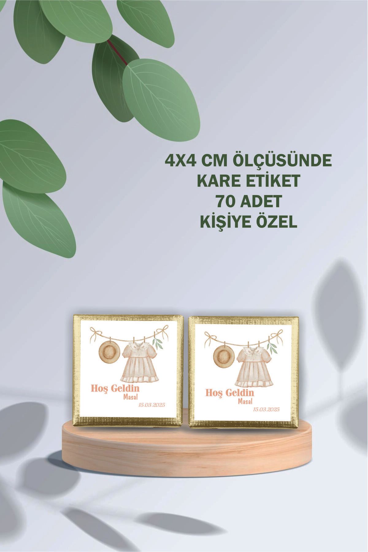 Ary HOŞGELDİN BEBEK KARE ÇİKOLATA ETİKETİ