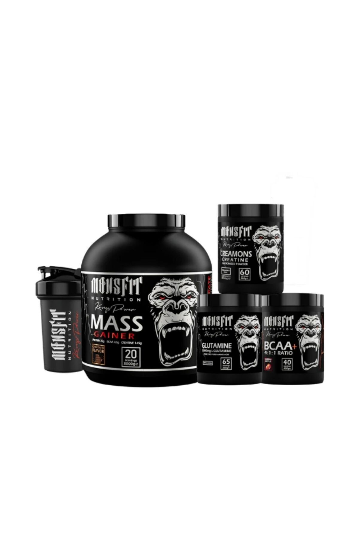 MONSFİT Mass Gainer 3000G (Çikolata Aromalı) + Amino Asit Kombinasyonu (Hacim ve Performans)