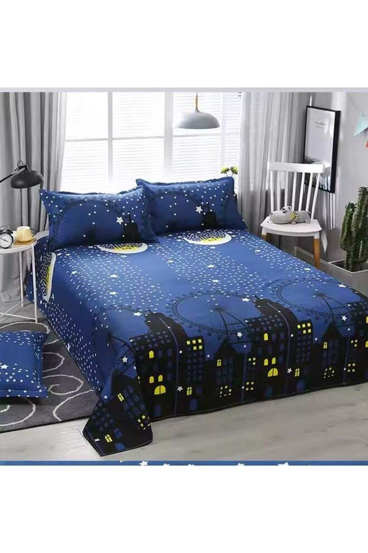 COOYA-4-Piece Floral Printed Duvet Cover Set, Luxury Polyester Microfiber Soft Feeling with Pillow Case 5