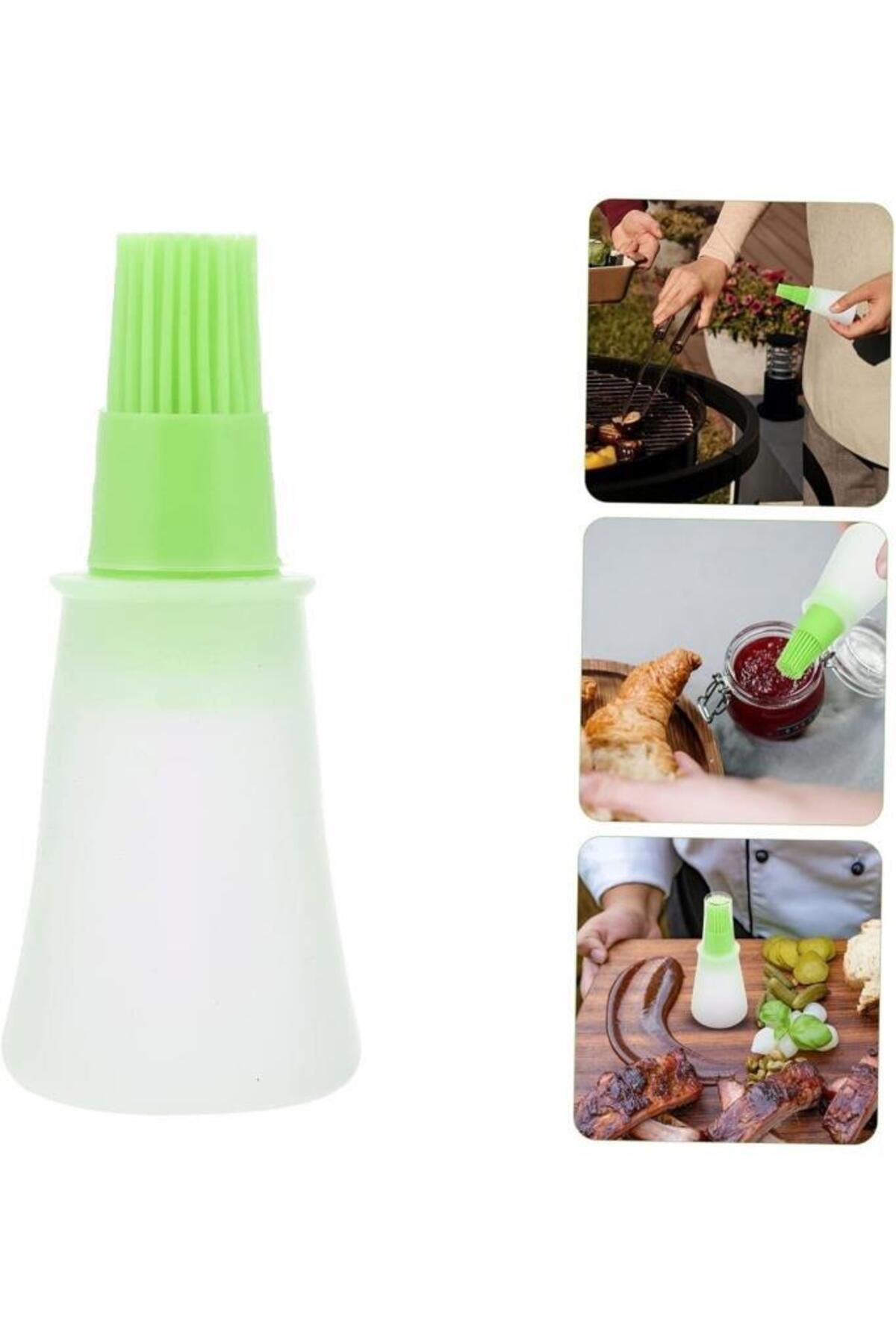 Nirnisa 60 ml Silikon Yağ Fırça Şişesi Yumurta Sos Sürme Yağlama Fırçası Ucu Silikon Fırçalı Yağdanlık