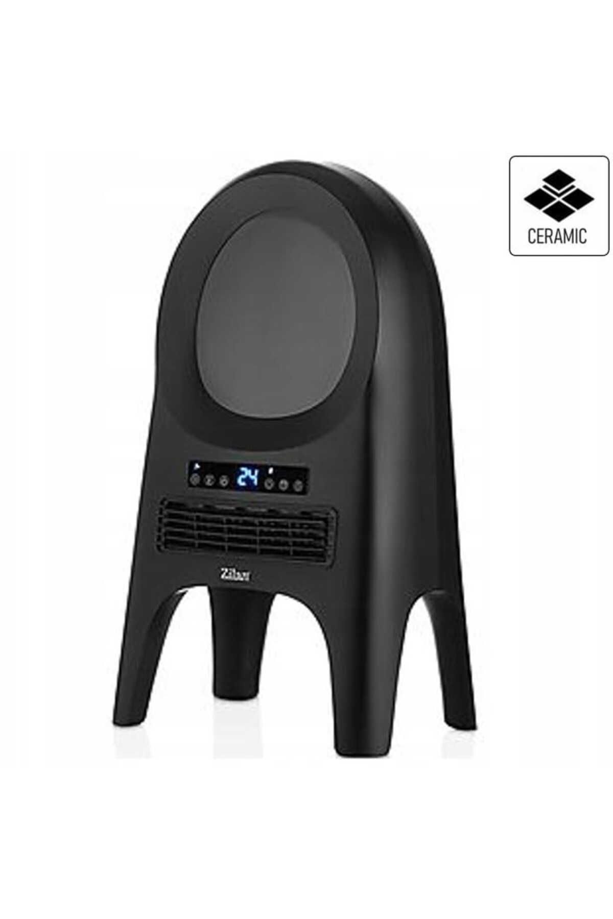 Zilan-Aeroterma ceramica tip semineu Zilan ZLN5664 Neagra, cu animatie, telecomanda, putere 2000W 5
