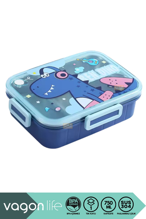 Vagonlife Bento 750ml Lunchbox Sevimli Dostlar Tek Katlı 3 Bölmeli Paslanmaz ...