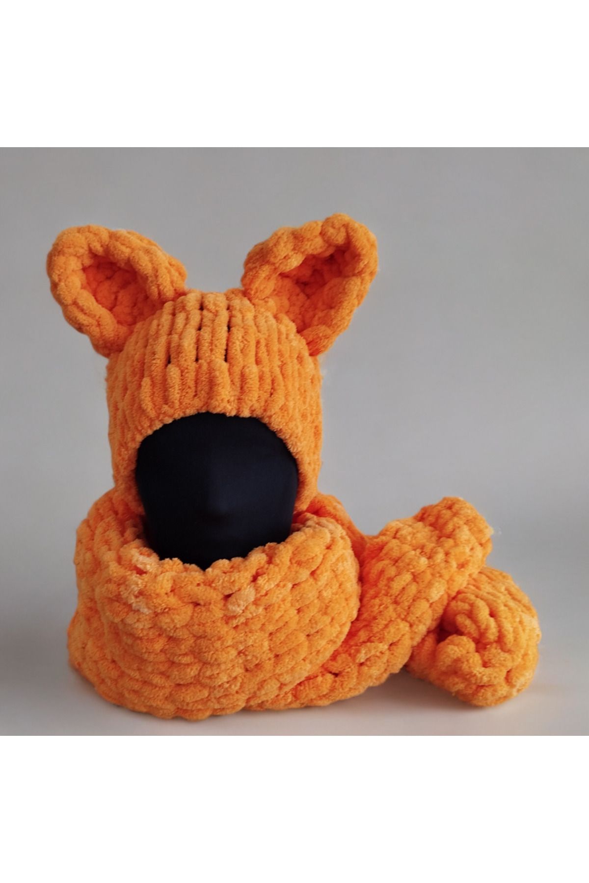 Seval Güryalçın Kedi Kulaklı Puffy Atkı & Bere Takımı