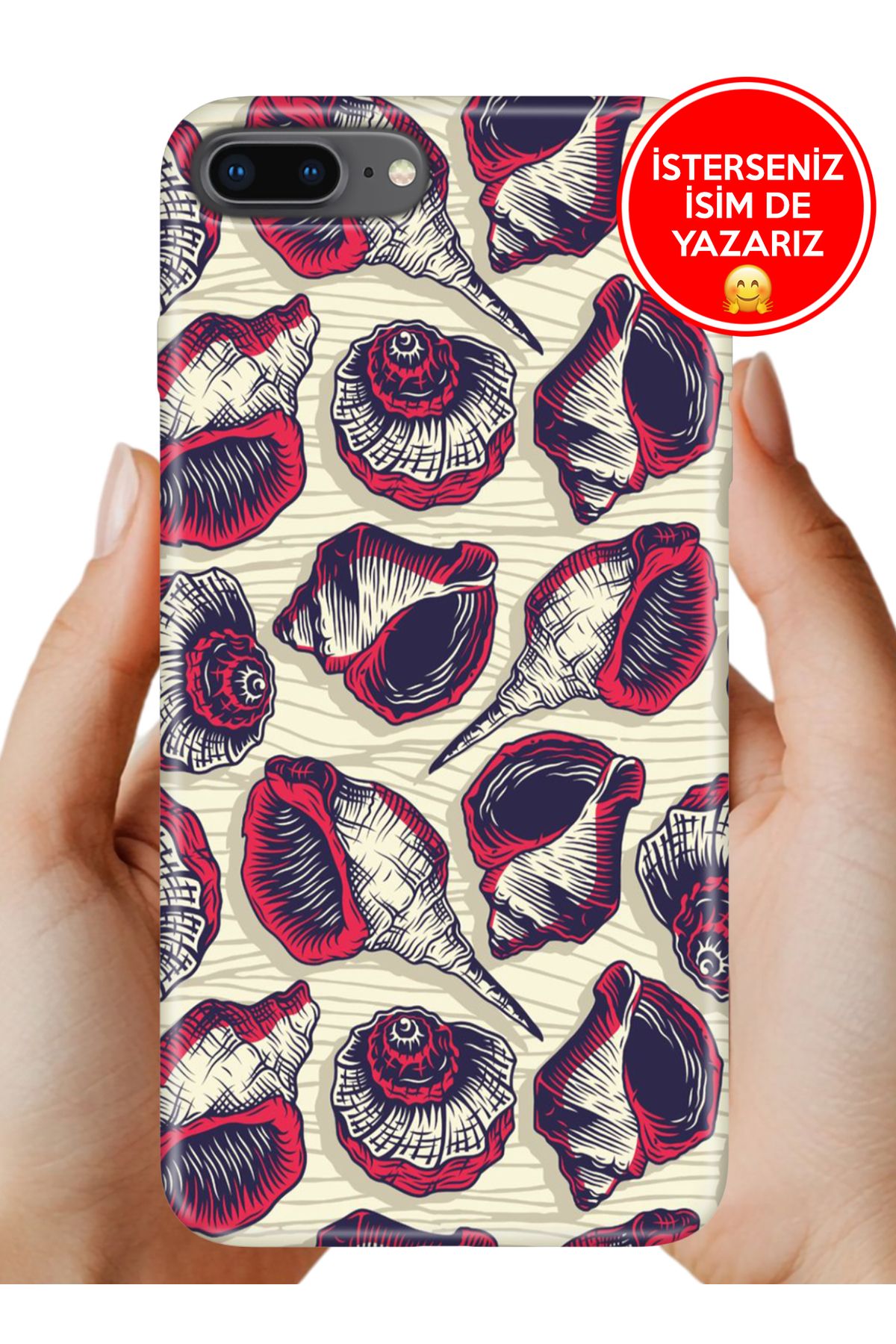 Cekuonline iPhone 7 Plus - 8 Plus Kılıf Baskılı Life Style Kapak Silikon 1135 Seashell