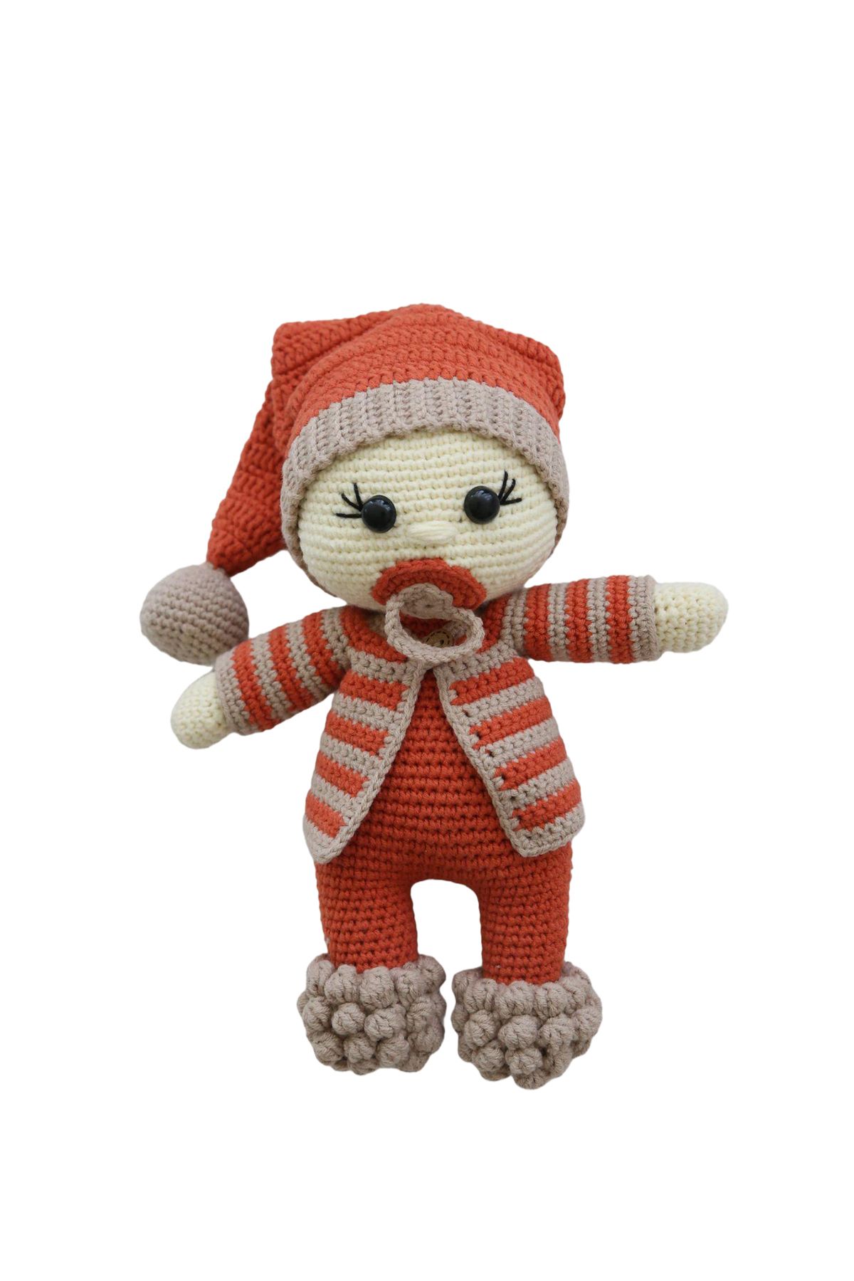 Totzee Mercan & Bej Emzikli Bebek Oyuncak Amigurumi