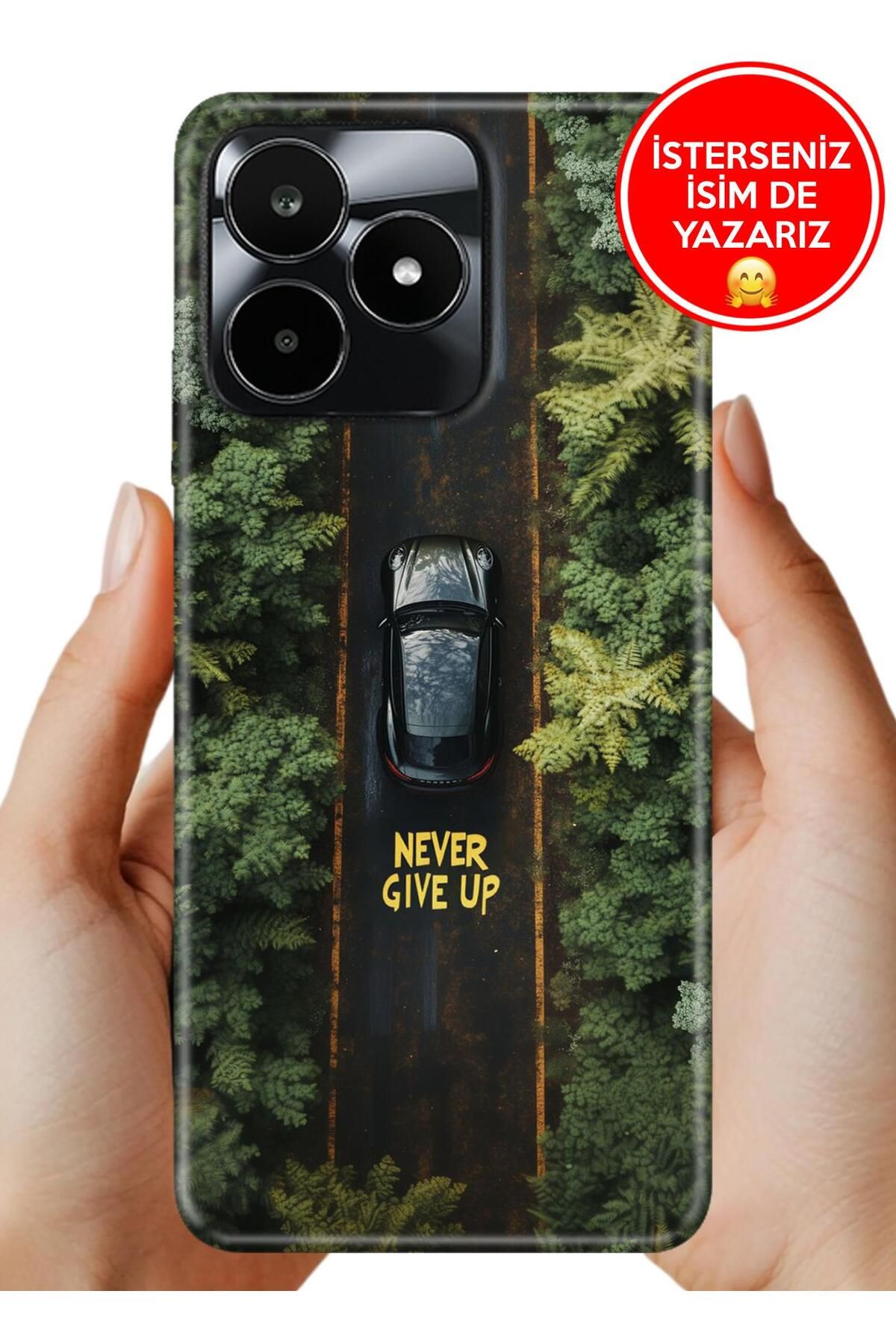 realme C53 Kılıf Baskılı Life Style Kapak Silikon Never Give Up555