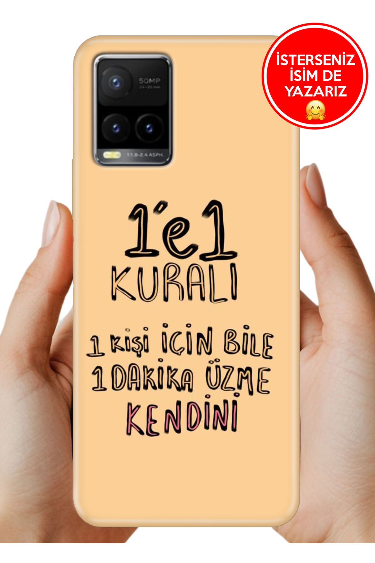 Cekuonline Vivo Y32 / Y33S Uyumlu Kılıf Baskılı Life Style Kapak Silikon 1e1 Kuralı